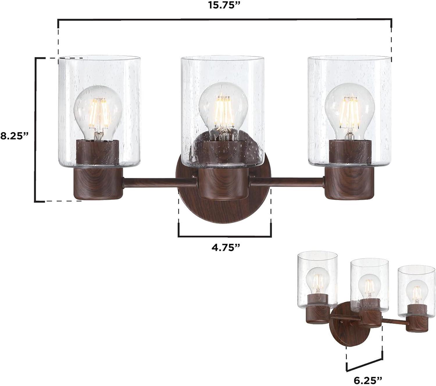 image:imageWestinghouse 6126700 Sylvestre Transitional Three Light Wall Fixture Champagne Brass Finish Frosted GlassWalnut
