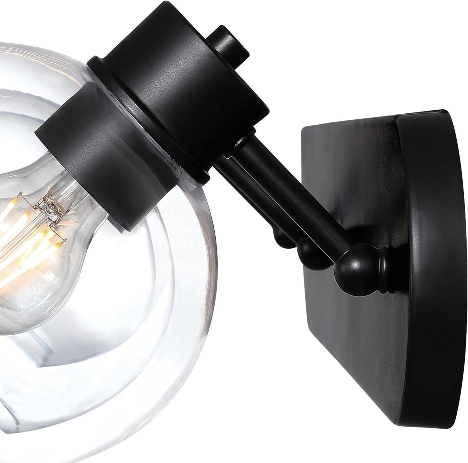 image:imageWestinghouse 6127900 Hyson Transitional Three Light Wall Fixture Matte Black Finish Clear GlassMatte Black
