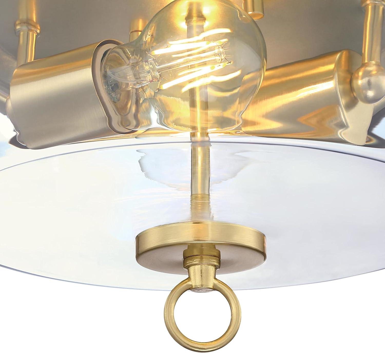 image:imageWestinghouse 6128600 Lebanon Transitional 12 Inch Two Light Flush Mount Ceiling Fixture Champagne Brass Finish Clear Glass