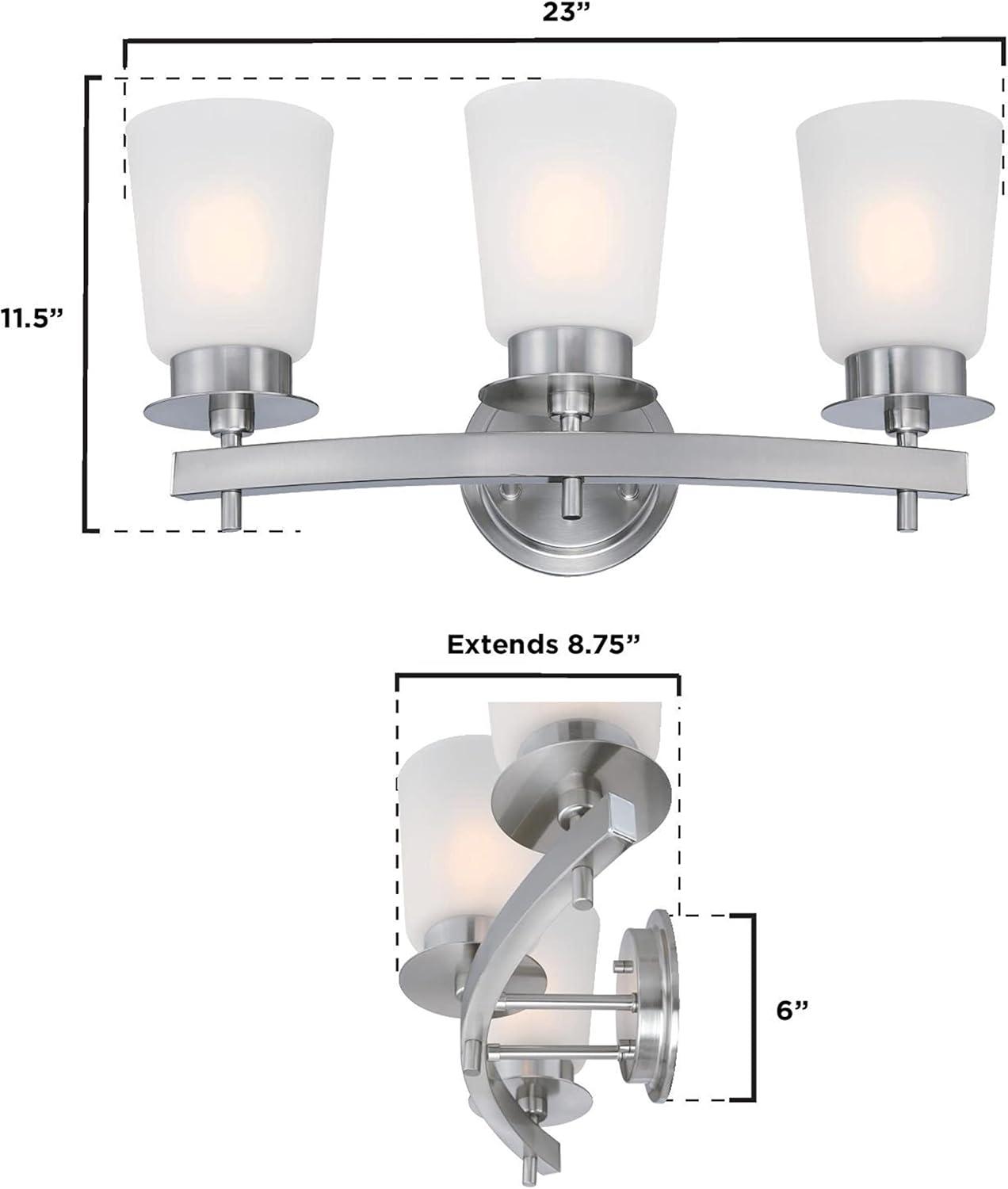 image:imageWestinghouse 6128900 Reynaldo Transitional One Light Wall Fixture Brushed Nickel Finish Frosted GlassBrushed Nickel