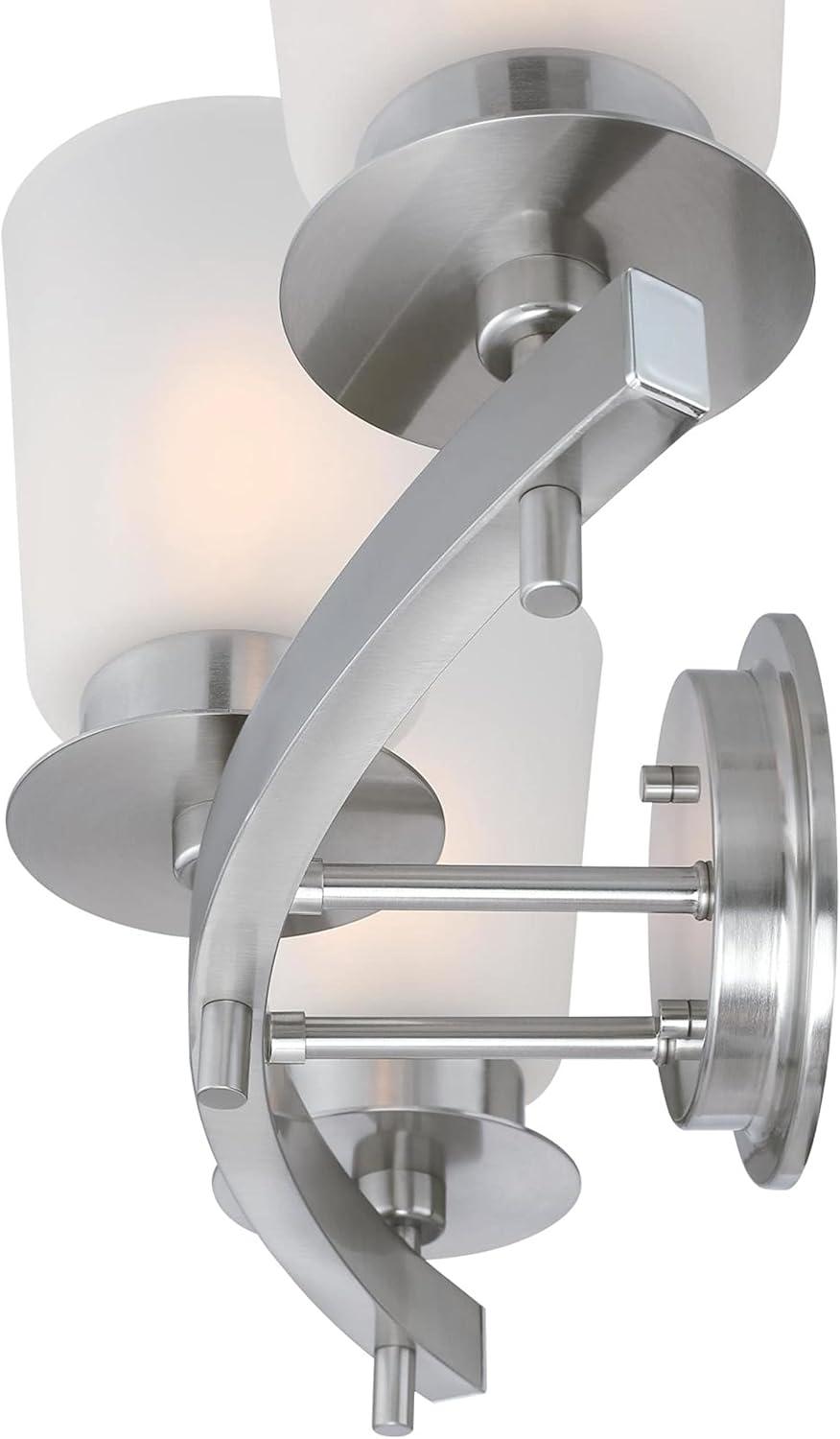 image:imageWestinghouse 6128900 Reynaldo Transitional One Light Wall Fixture Brushed Nickel Finish Frosted GlassBrushed Nickel