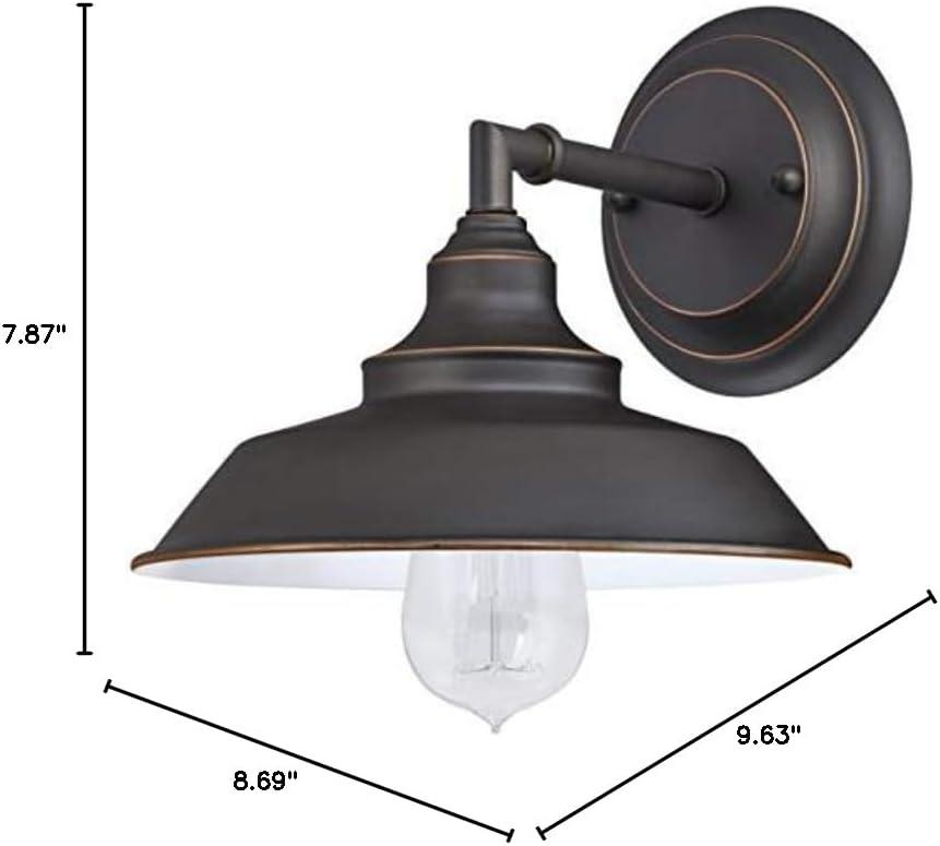 image:imageWestinghouse 6129100 Iron Hill VintageStyle One Light Wall Fixture Brushed Nickel Finish Clear GlassOil Rubbed Bronze White