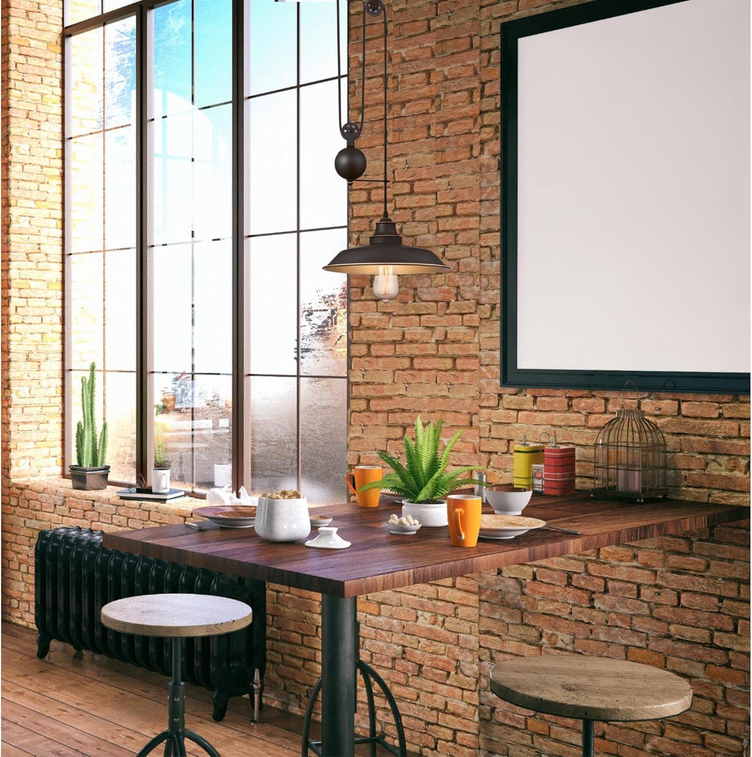 image:imageWestinghouse 6129300 Iron Hill VintageStyle One Light Indoor Pulley Pendant Matte Black FinishBlack
