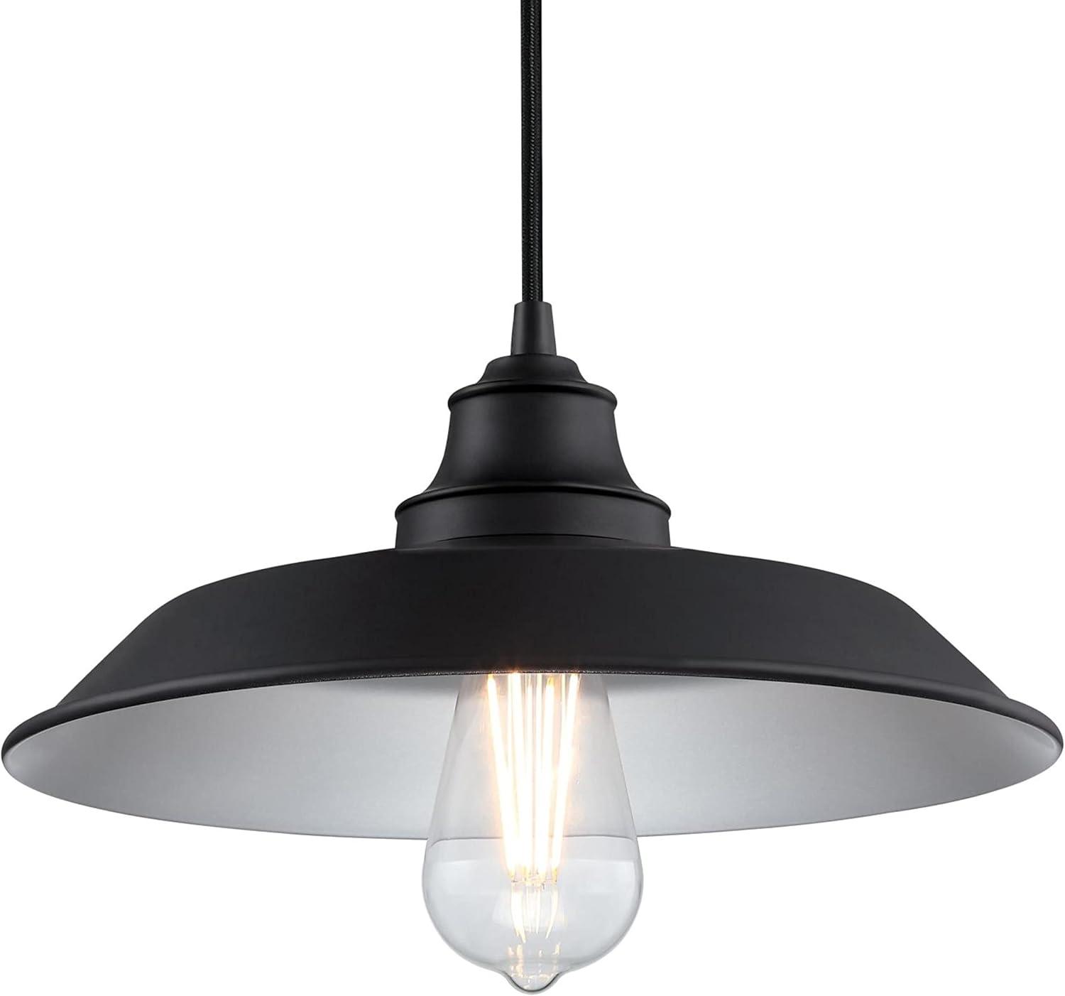 image:imageWestinghouse 6129300 Iron Hill VintageStyle One Light Indoor Pulley Pendant Matte Black FinishMatte Black