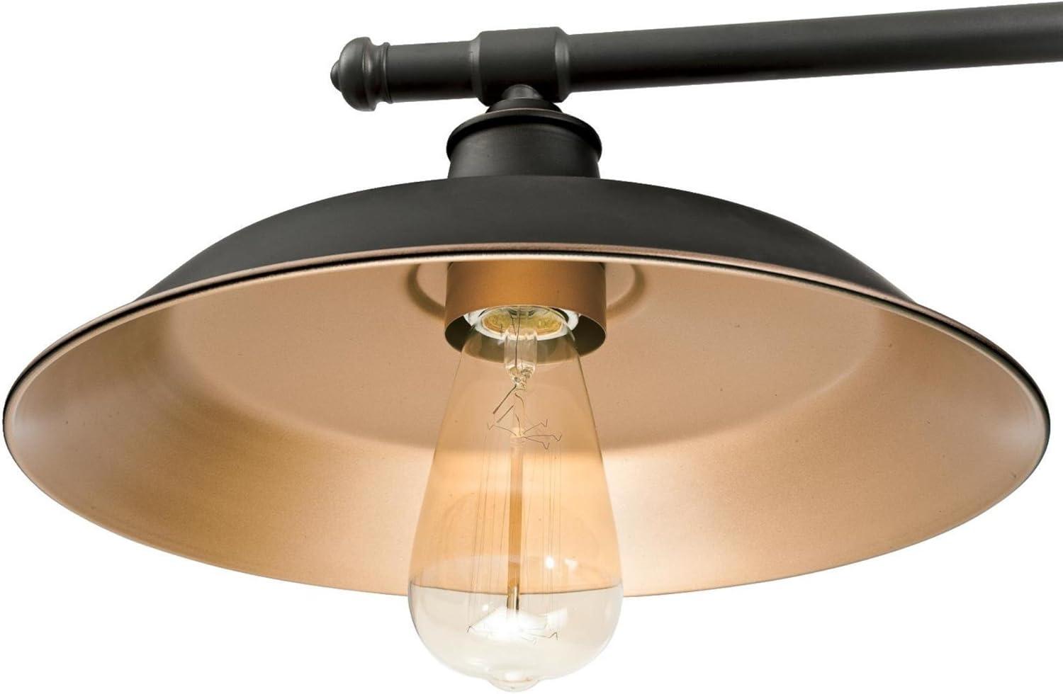 image:imageWestinghouse 6129400 Iron Hill VintageStyle Three Light Indoor Pulley Pendant Matte Black FinishOil Rubbed Bronze Bronze