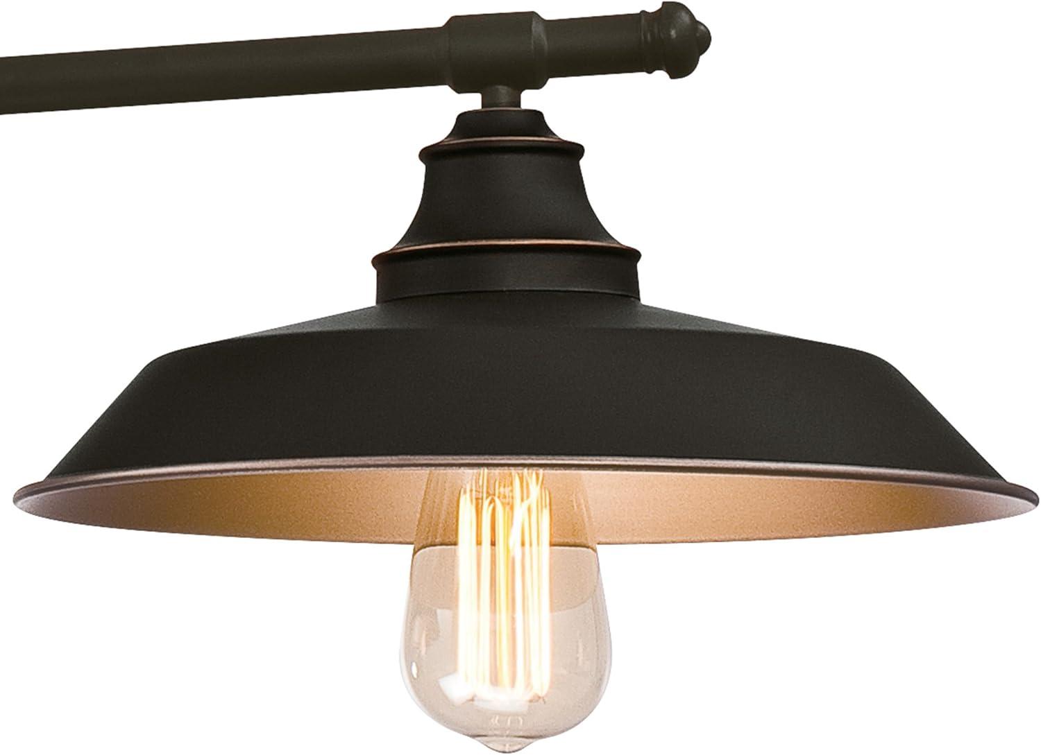 image:imageWestinghouse 6129400 Iron Hill VintageStyle Three Light Indoor Pulley Pendant Matte Black FinishOil Rubbed Bronze Bronze
