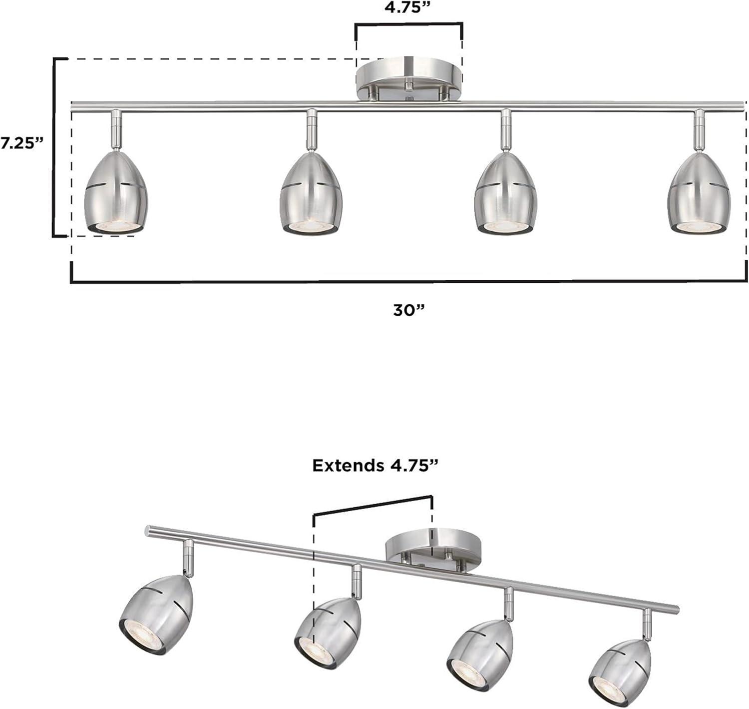 image:imageWestinghouse 6129500 Borgata Contemporary Four Light LED Track Light Kit Brushed Nickel Finish