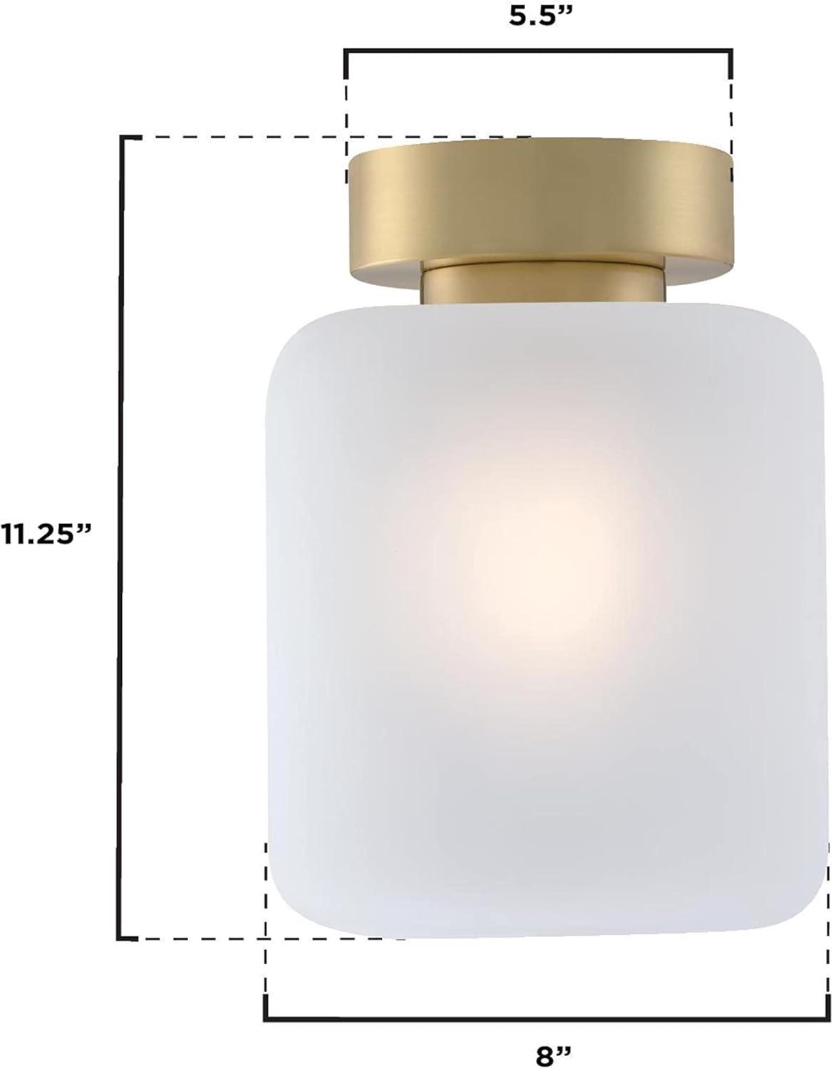 image:imageWestinghouse 6131200 Judd Transitional 8 Inch One Light SemiFlush Mount Ceiling Fixture Matte Black Finish Clear GlassChampagne Brass