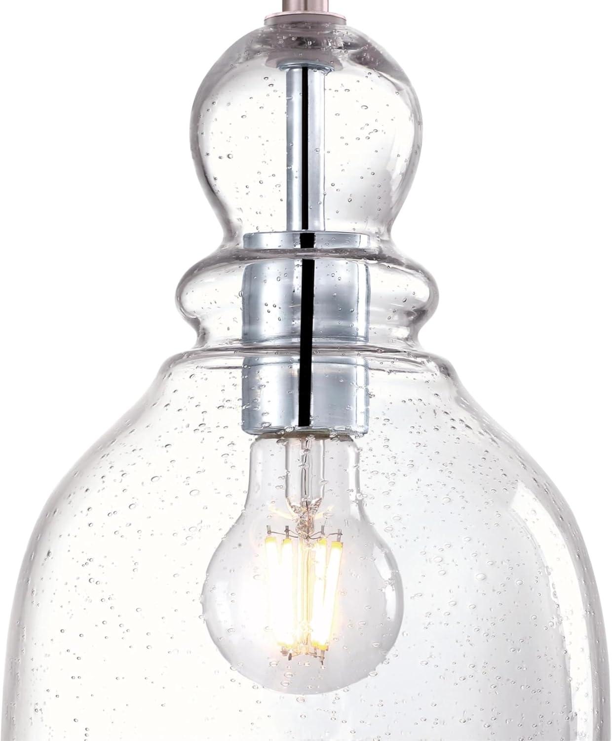 image:imageWestinghouse 6132800 Fiona Traditional One Light LED Indoor Mini Pendant Brushed Nickel Finish Clear Seeded GlassBrushed Nickel Finish