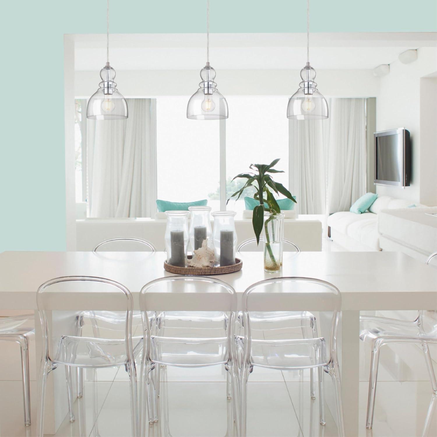 image:imageWestinghouse 6132800 Fiona Traditional One Light LED Indoor Mini Pendant Brushed Nickel Finish Clear Seeded GlassBrushed Nickel Finish