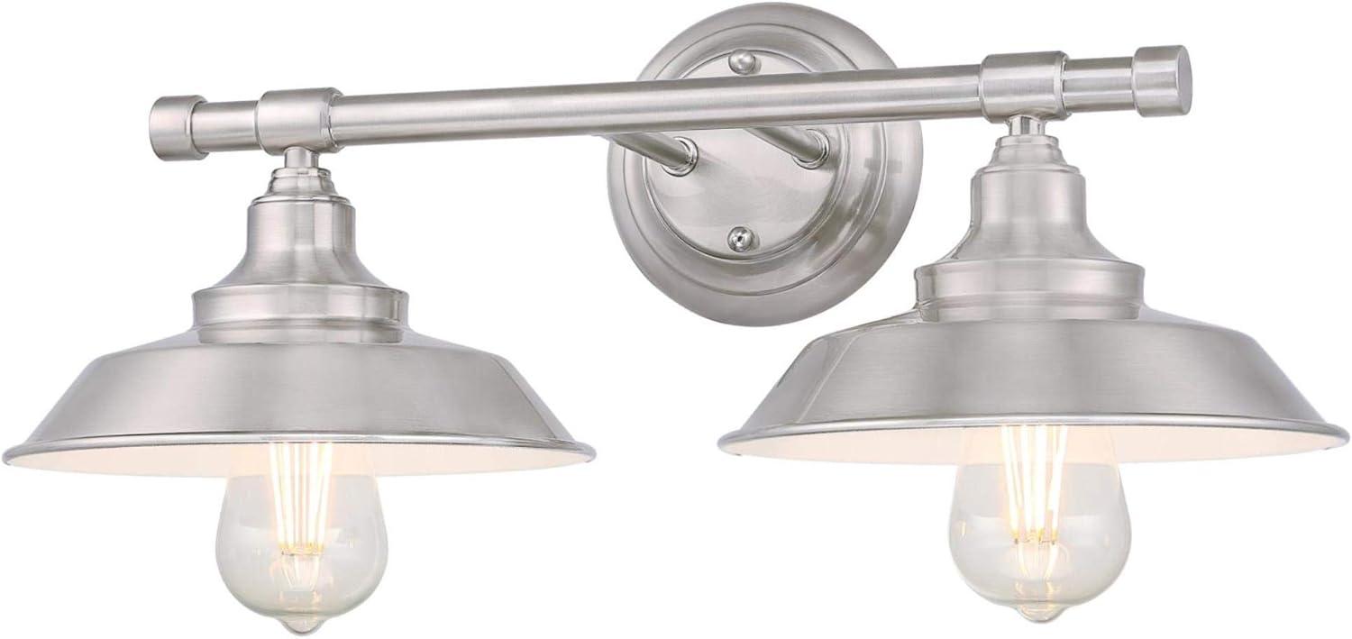 image:imageWestinghouse 6132900 Iron Hill VintageStyle Two Light LED Indoor Wall Fixture Oil Rubbed Bronze Finish with HighlightsBrushed Nickel