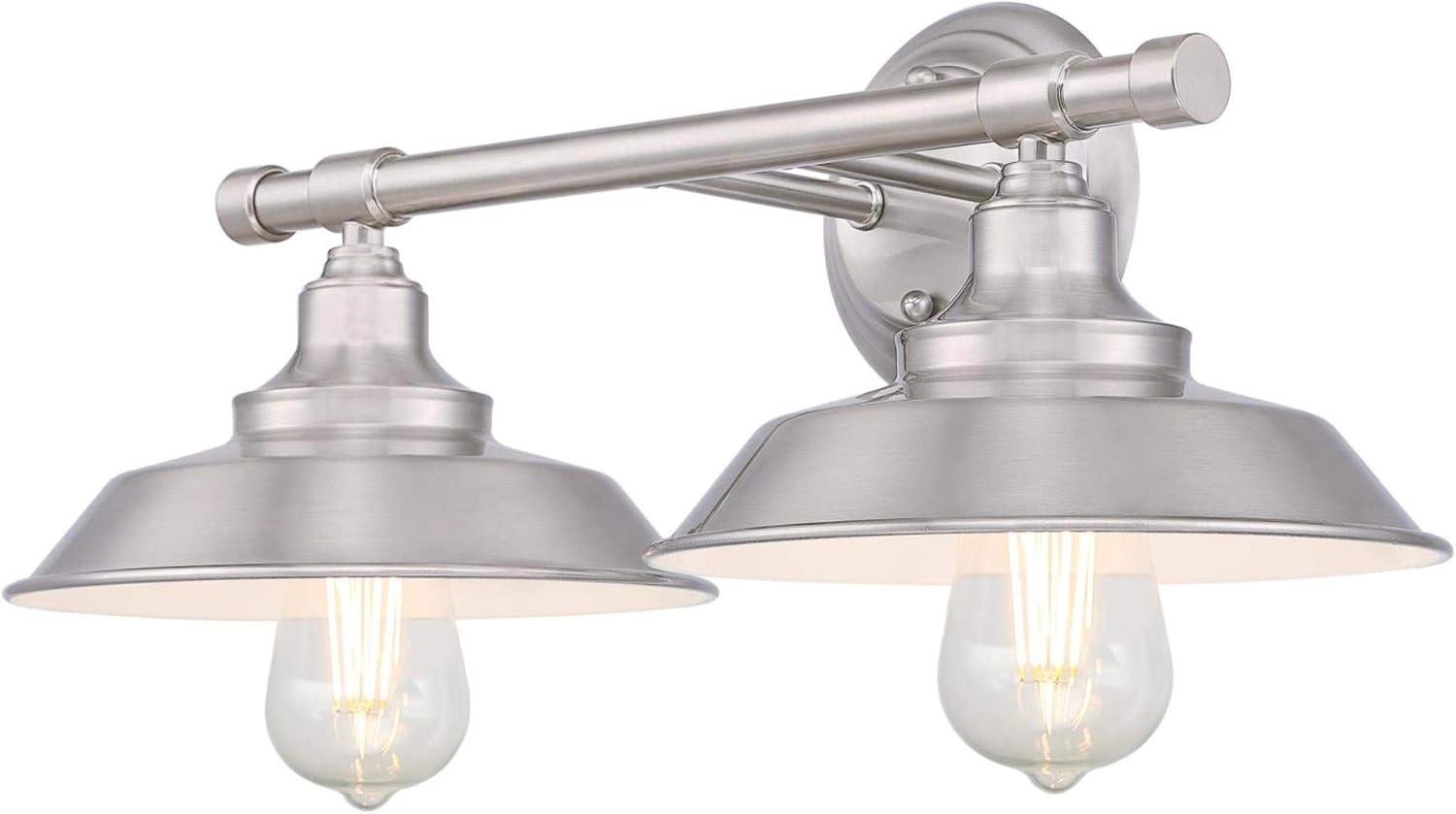 image:imageWestinghouse 6132900 Iron Hill VintageStyle Two Light LED Indoor Wall Fixture Oil Rubbed Bronze Finish with HighlightsBrushed Nickel