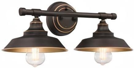 image:imageWestinghouse 6132900 Iron Hill VintageStyle Two Light LED Indoor Wall Fixture Oil Rubbed Bronze Finish with HighlightsOil Rubbed Bronze with bulbs