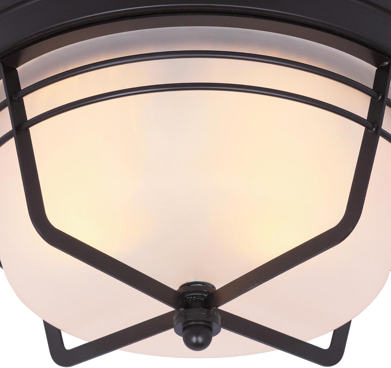 image:imageWestinghouse 6230300 Bonneville TwoLight Exterior FlushMount Fixture Weathered Bronze Finish on Steel with Frosted Glass