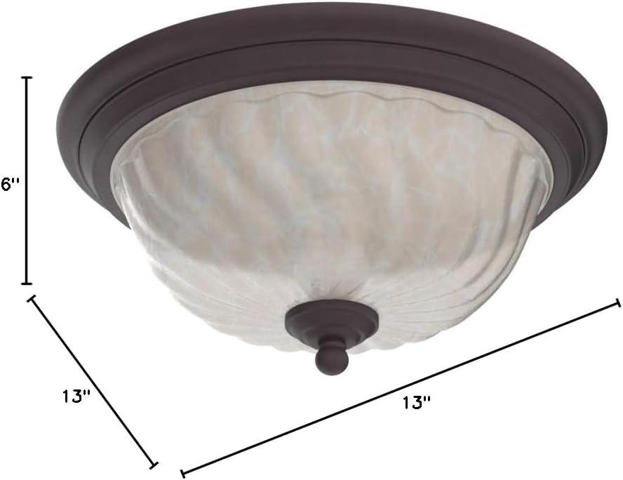 image:imageWestinghouse 6230900 Naveen TwoLight FlushMount Exterior Fixture Oil Rubbed Bronze Finish on Steel with White Alabaster Glass