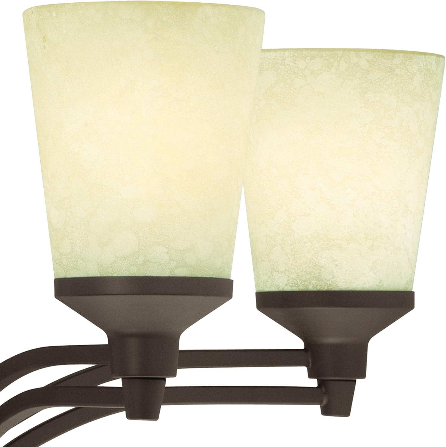 image:imageWestinghouse 6307100 Malvern FiveLight Indoor Chandelier Oil Rubbed Bronze Finish with Smoldering Scavo Glass