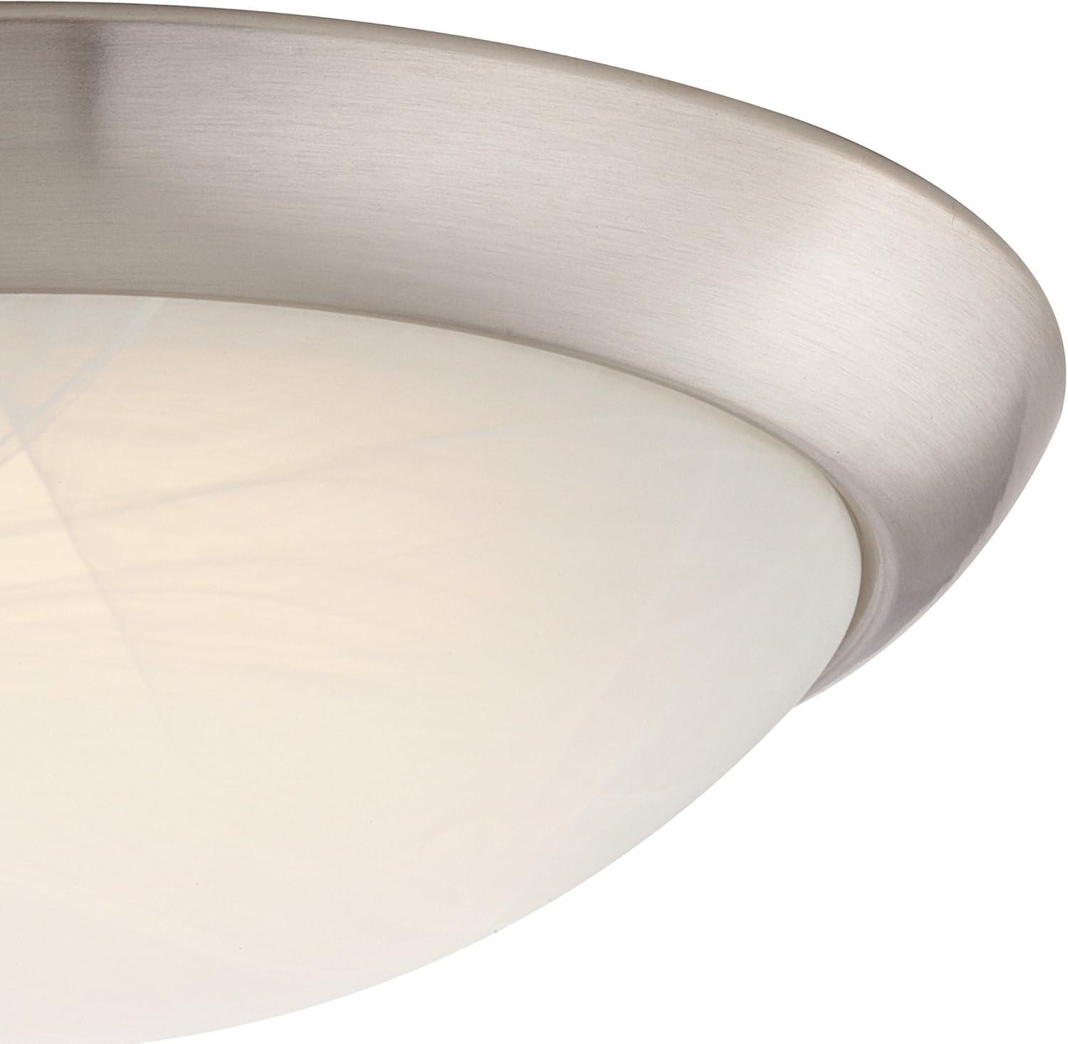 image:imageWestinghouse 6308800 11Inch LED Indoor Flush Mount Ceiling Fixture Brushed Nickel Finish with White Alabaster Glass 11 x 11 x 346Brushed Nickel