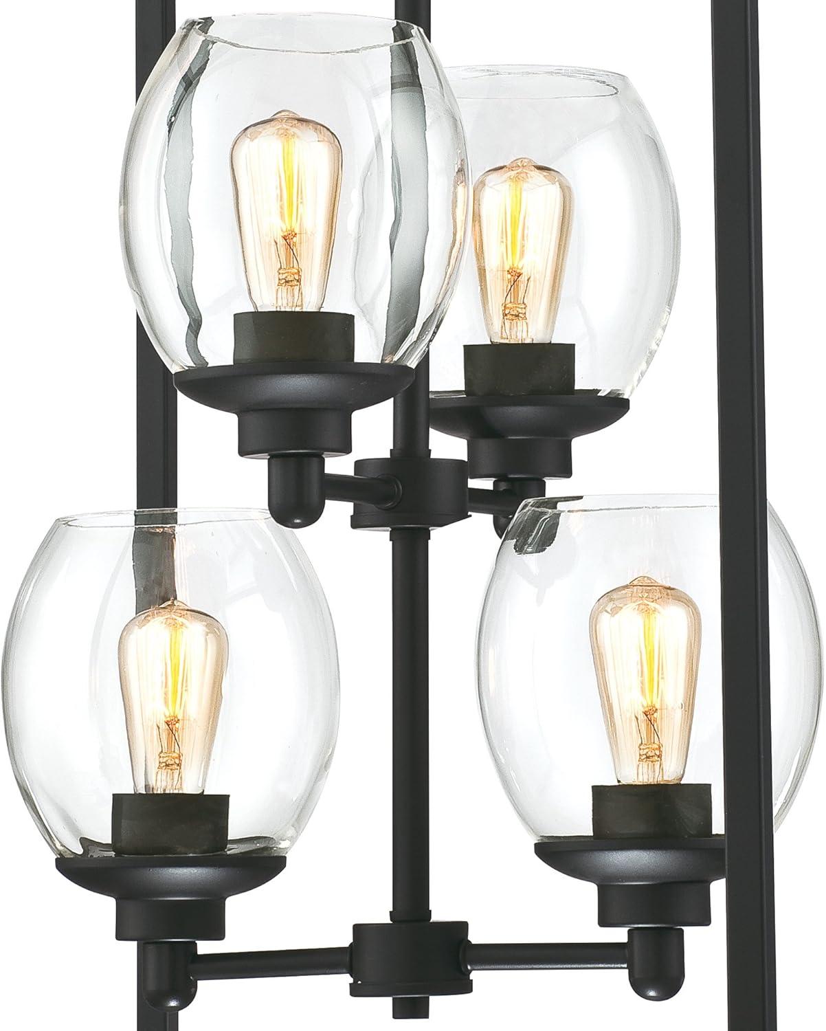 image:imageWestinghouse 6328000 Ardleigh FourLight Indoor Chandelier Matte Black Finish with Clear Glass