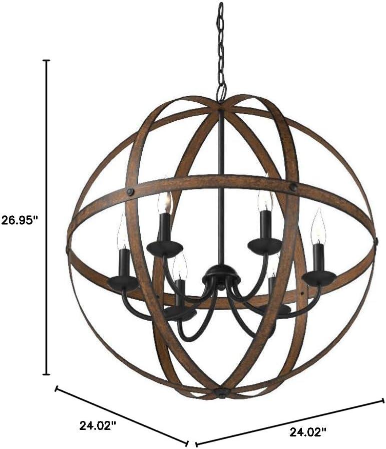 image:imageWestinghouse 6328300 Stella Mira SixLight Indoor Chandelier Brushed Nickel Finish 6Barnwood and Oil Rubbed Bronze