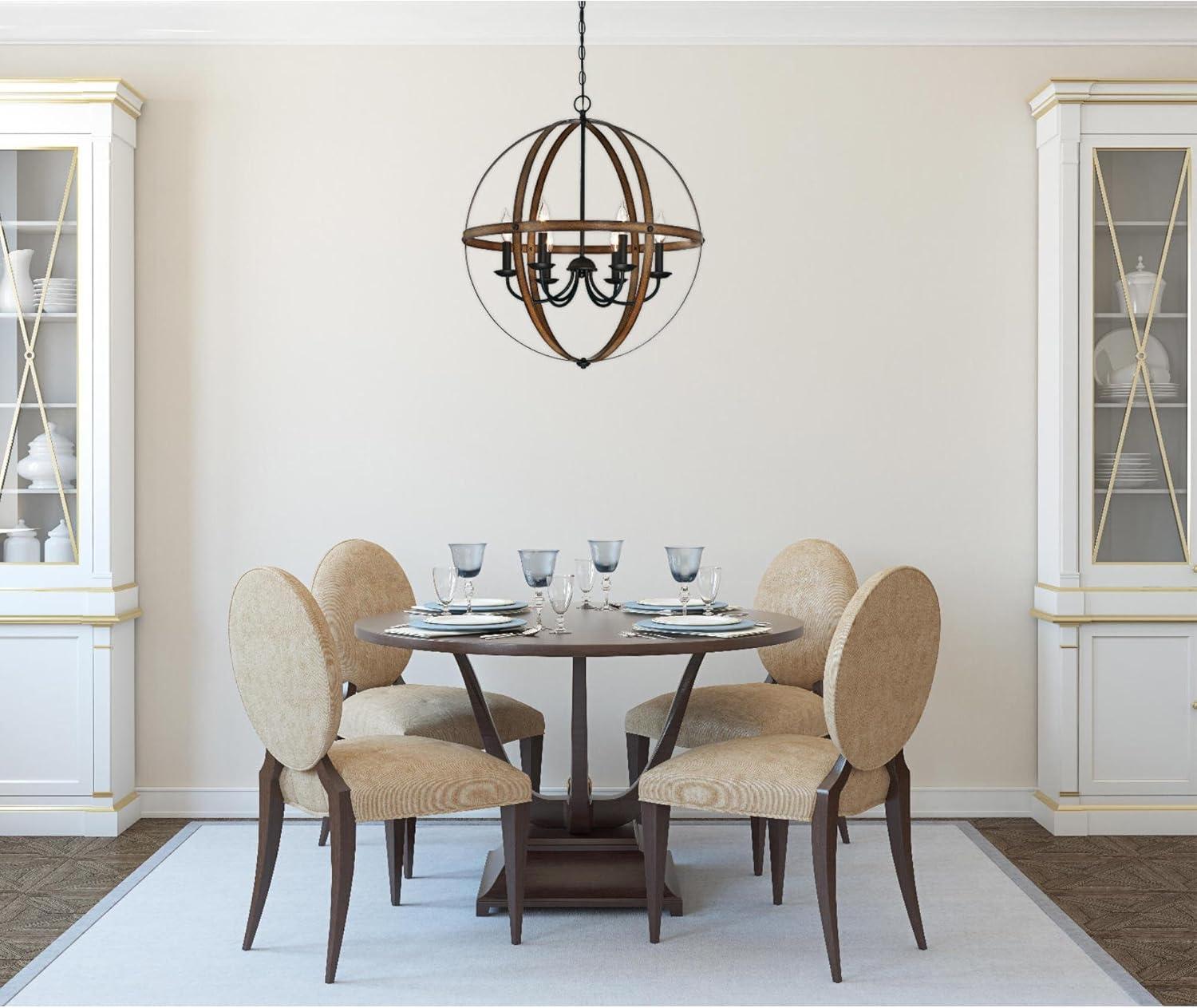 image:imageWestinghouse 6328300 Stella Mira SixLight Indoor Chandelier Brushed Nickel Finish 6Barnwood and Oil Rubbed Bronze