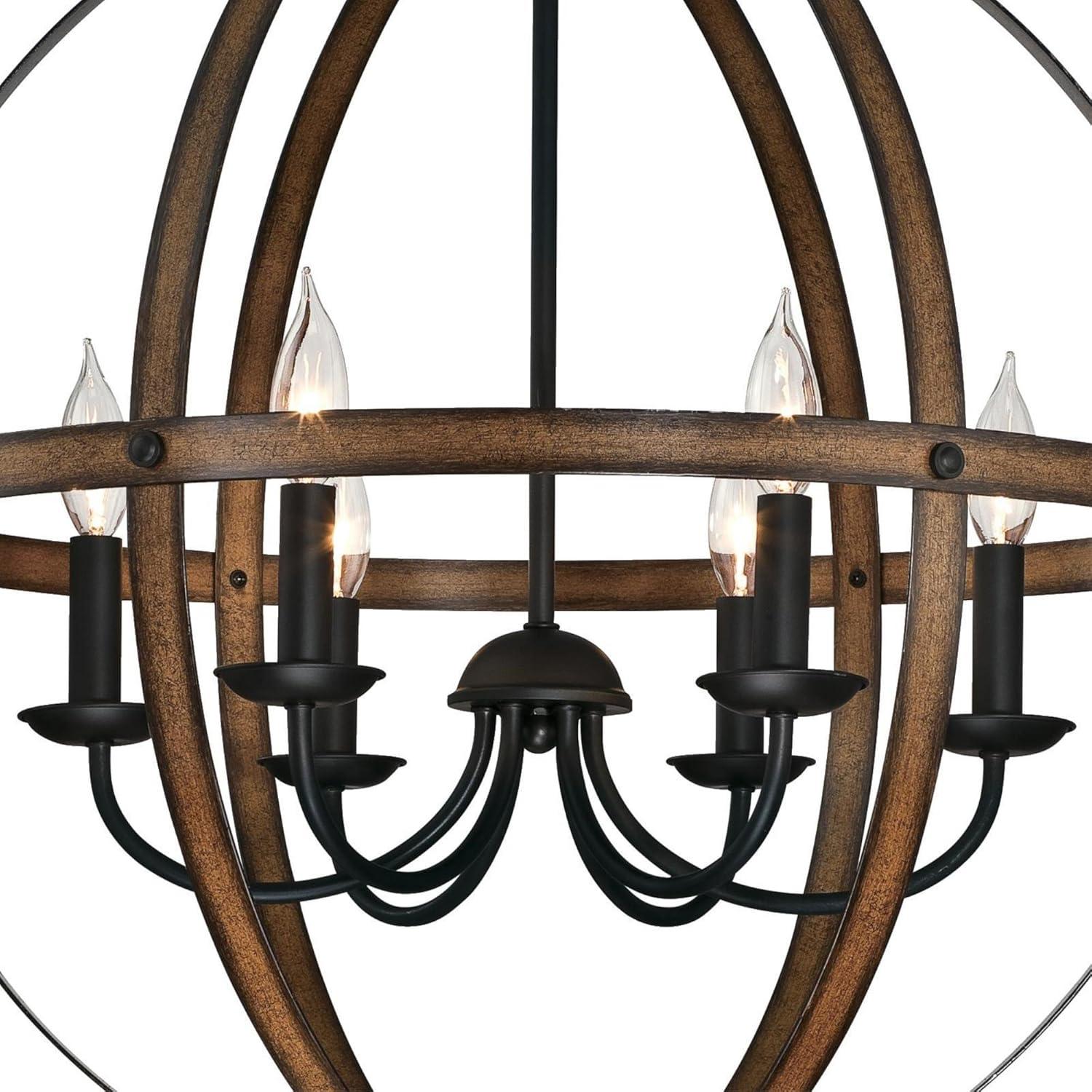 image:imageWestinghouse 6328300 Stella Mira SixLight Indoor Chandelier Brushed Nickel Finish 6Barnwood and Oil Rubbed Bronze