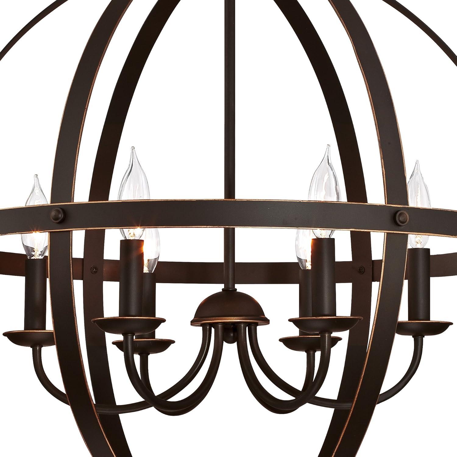 image:imageWestinghouse 6328300 Stella Mira SixLight Indoor Chandelier Brushed Nickel Finish 6Oil Rubbed Bronze with Highlights