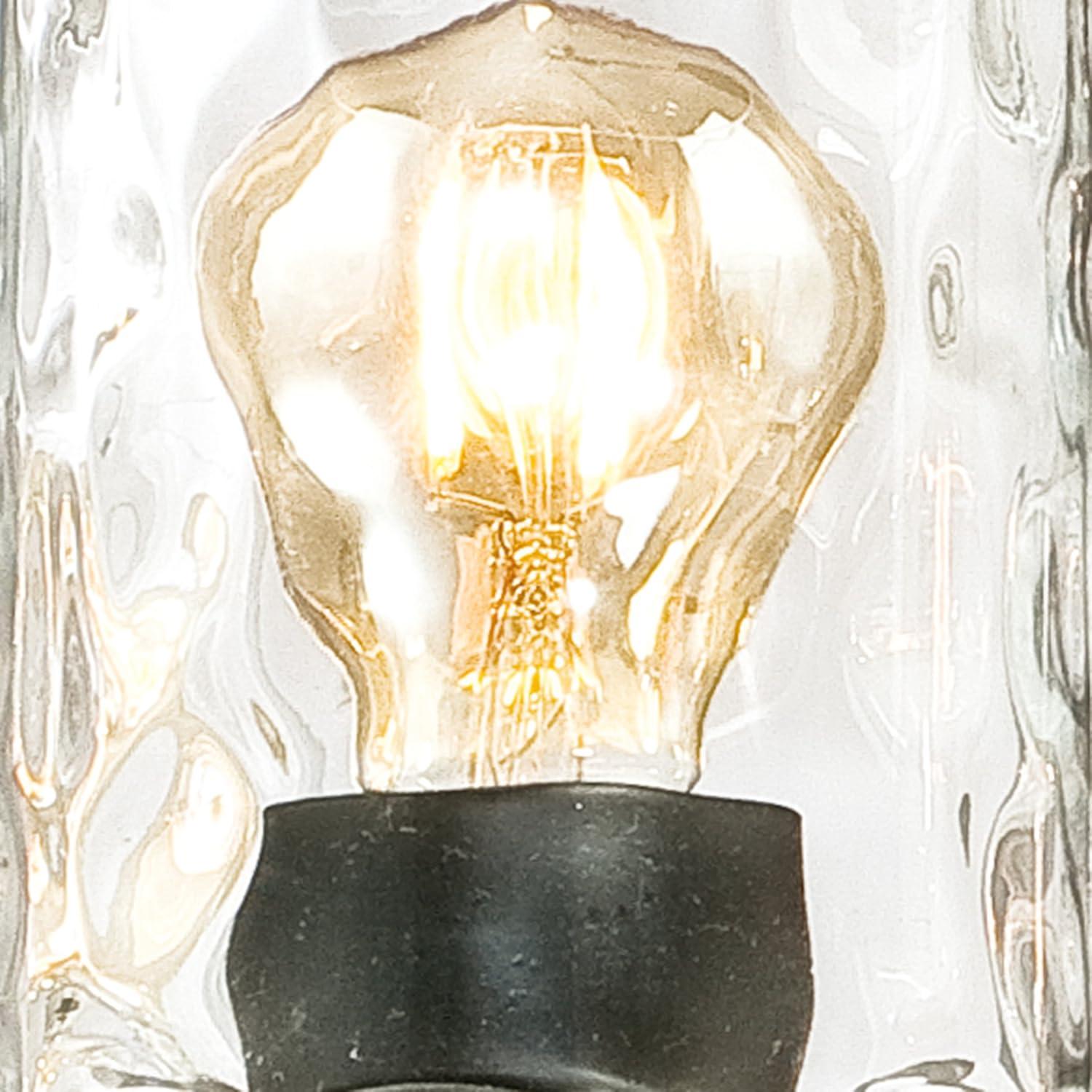 image:imageWestinghouse 6331900 Barnwell FiveLight Indoor Chandelier Textured Iron and Barnwood Finish with Clear Hammered Glass