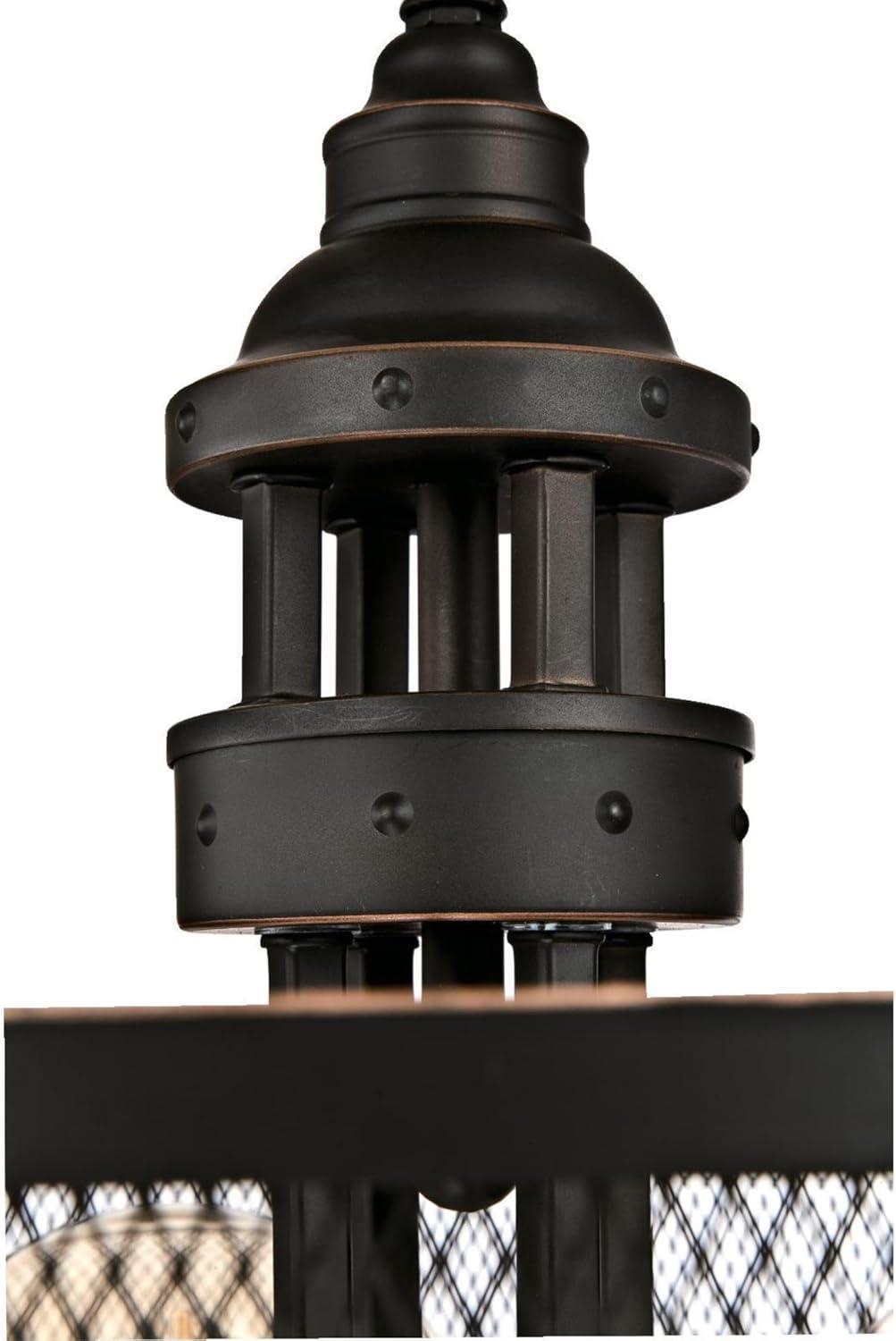 image:imageWestinghouse 6332900 Walter FourLight Indoor Chandelier Oil Rubbed Bronze Finish with Highlights and Mesh Shade