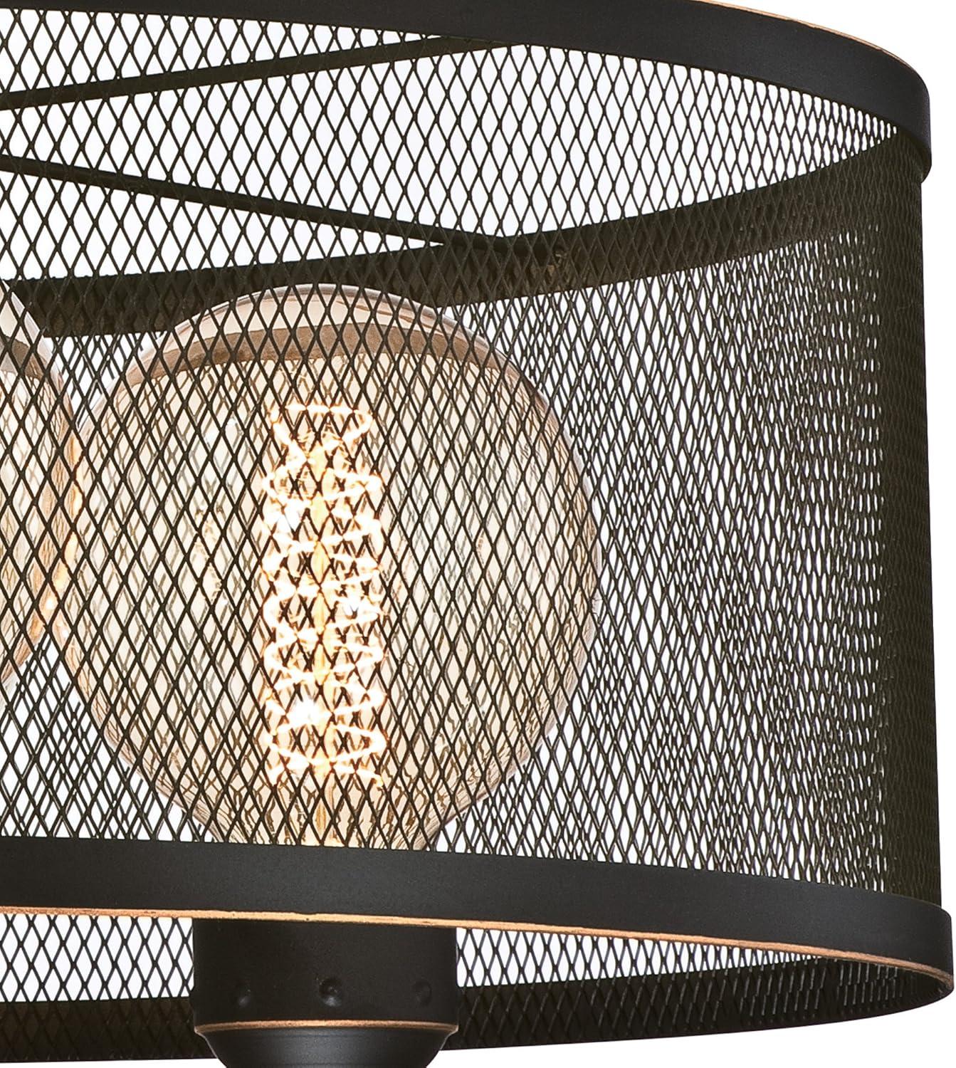 image:imageWestinghouse 6332900 Walter FourLight Indoor Chandelier Oil Rubbed Bronze Finish with Highlights and Mesh Shade
