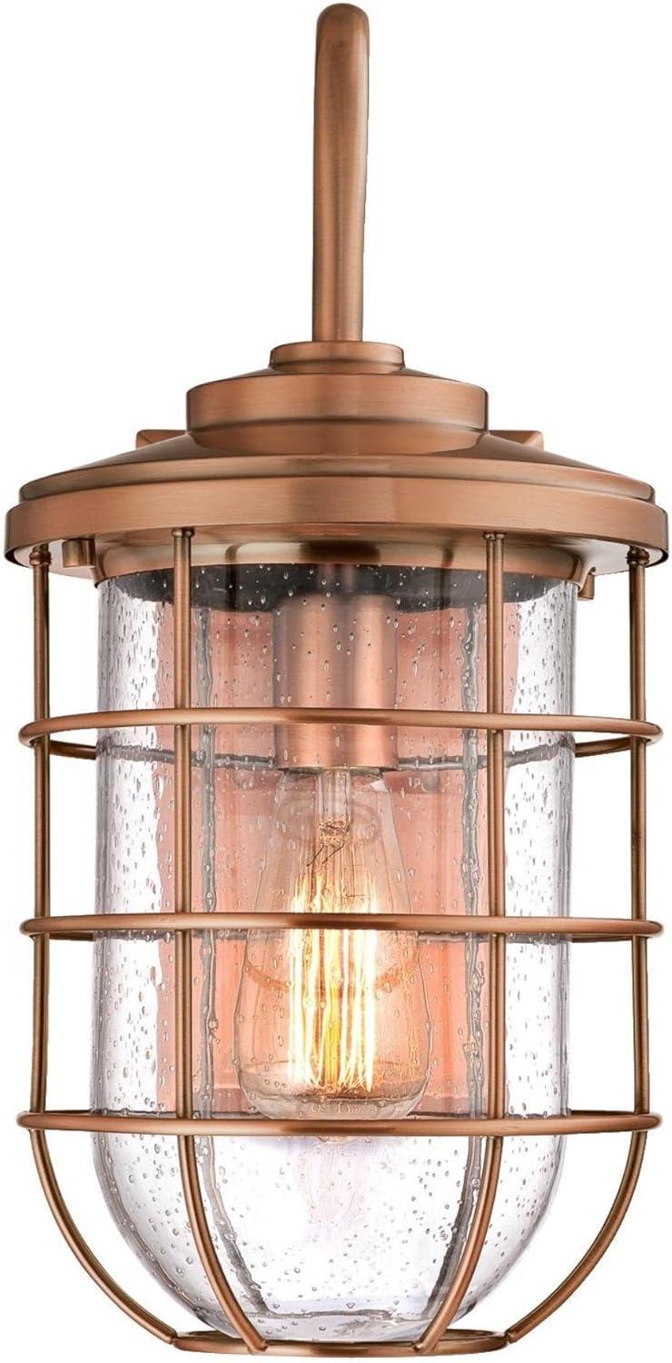 image:imageWestinghouse 6347900 Ferry OneLight Outdoor Wall Fixture Washed Copper Finish with Clear Seeded GlassWashed Copper