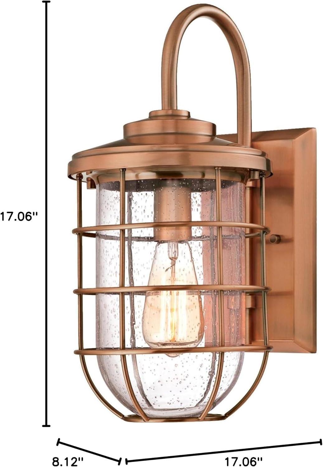 image:imageWestinghouse 6347900 Ferry OneLight Outdoor Wall Fixture Washed Copper Finish with Clear Seeded GlassWashed Copper