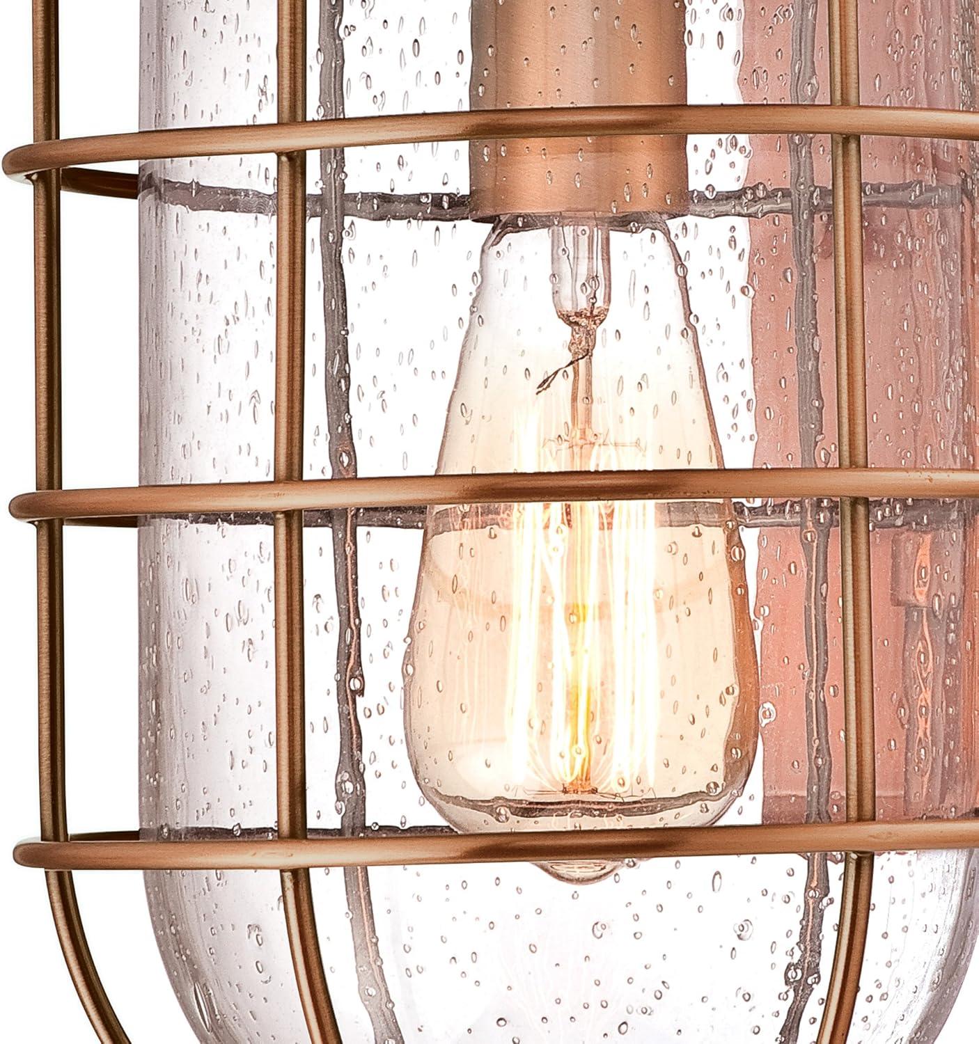 image:imageWestinghouse 6347900 Ferry OneLight Outdoor Wall Fixture Washed Copper Finish with Clear Seeded GlassWashed Copper