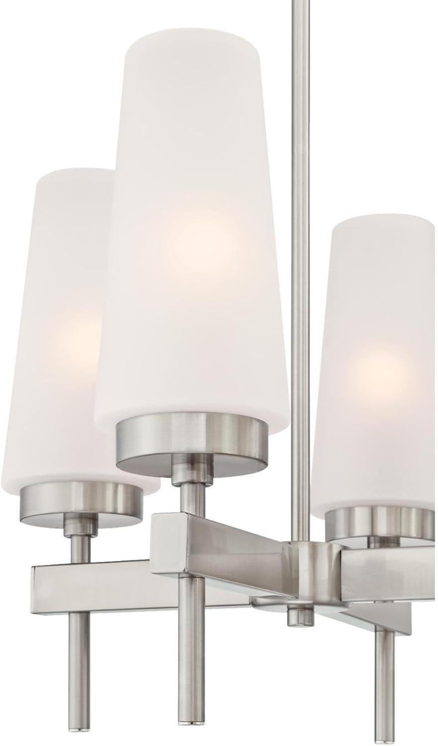 image:imageWestinghouse 6352700 Chaddsford SixLight Indoor Champagne Brass Finish with Frosted Glass ChandelierBrushed Nickel