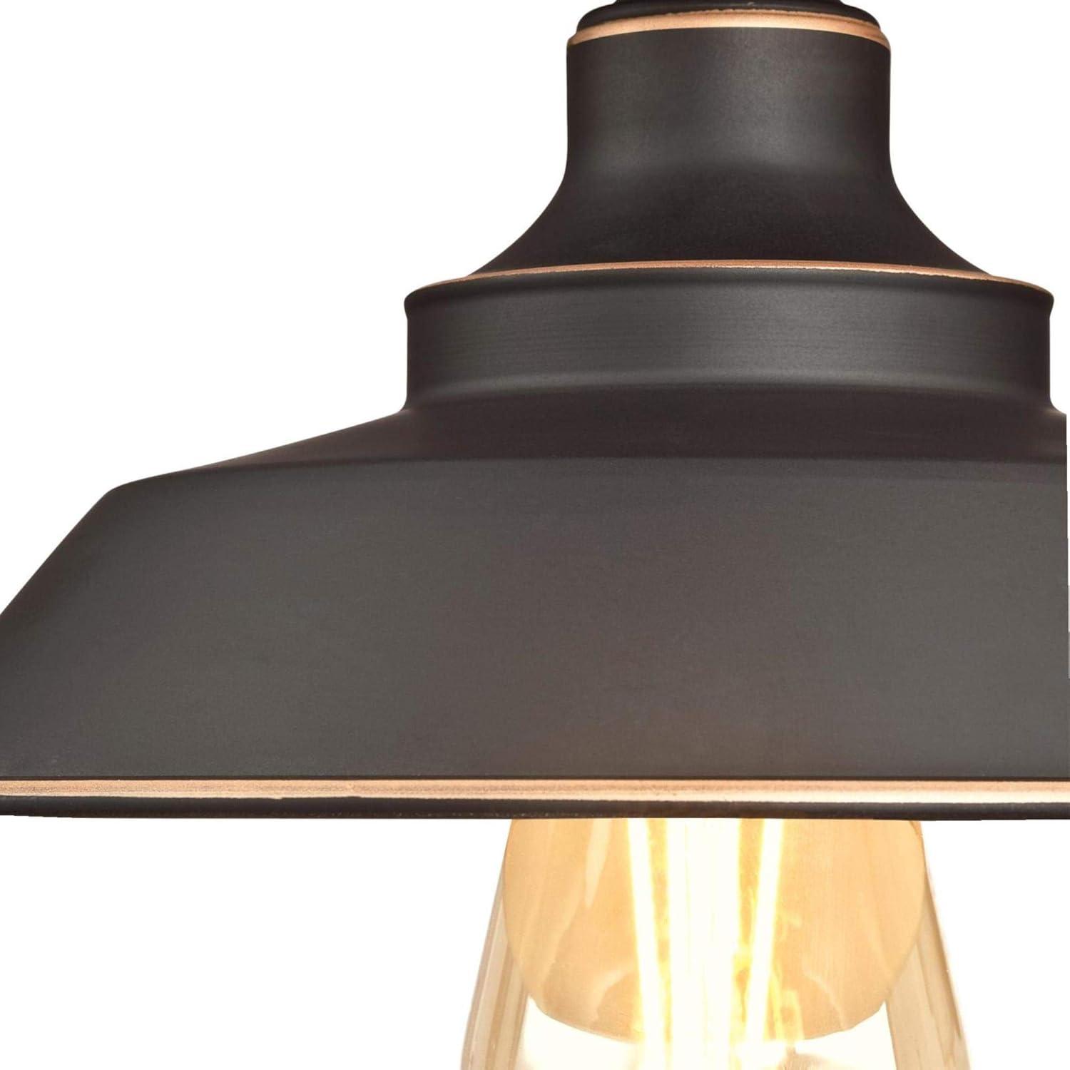 image:imageWestinghouse 6370100 Iron Hill 9Inch OneLight Indoor Semi Flush Mount Ceiling Light Oil Rubbed Bronze Finish with Highlights Red