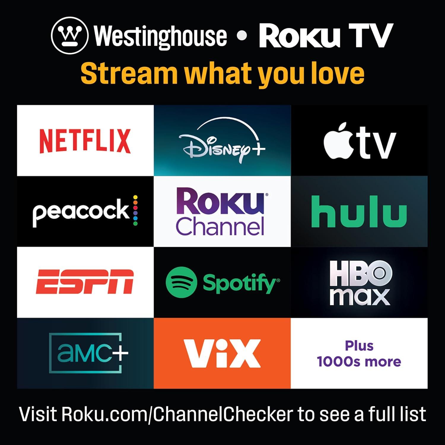 image:imageWestinghouse 65 MiniLED 4K UHD Roku TV Dolby Vision HDR QLED Quantum Color Local Dimming MEMC Motion Apple HomeKit amp AirPlay 250 Inch