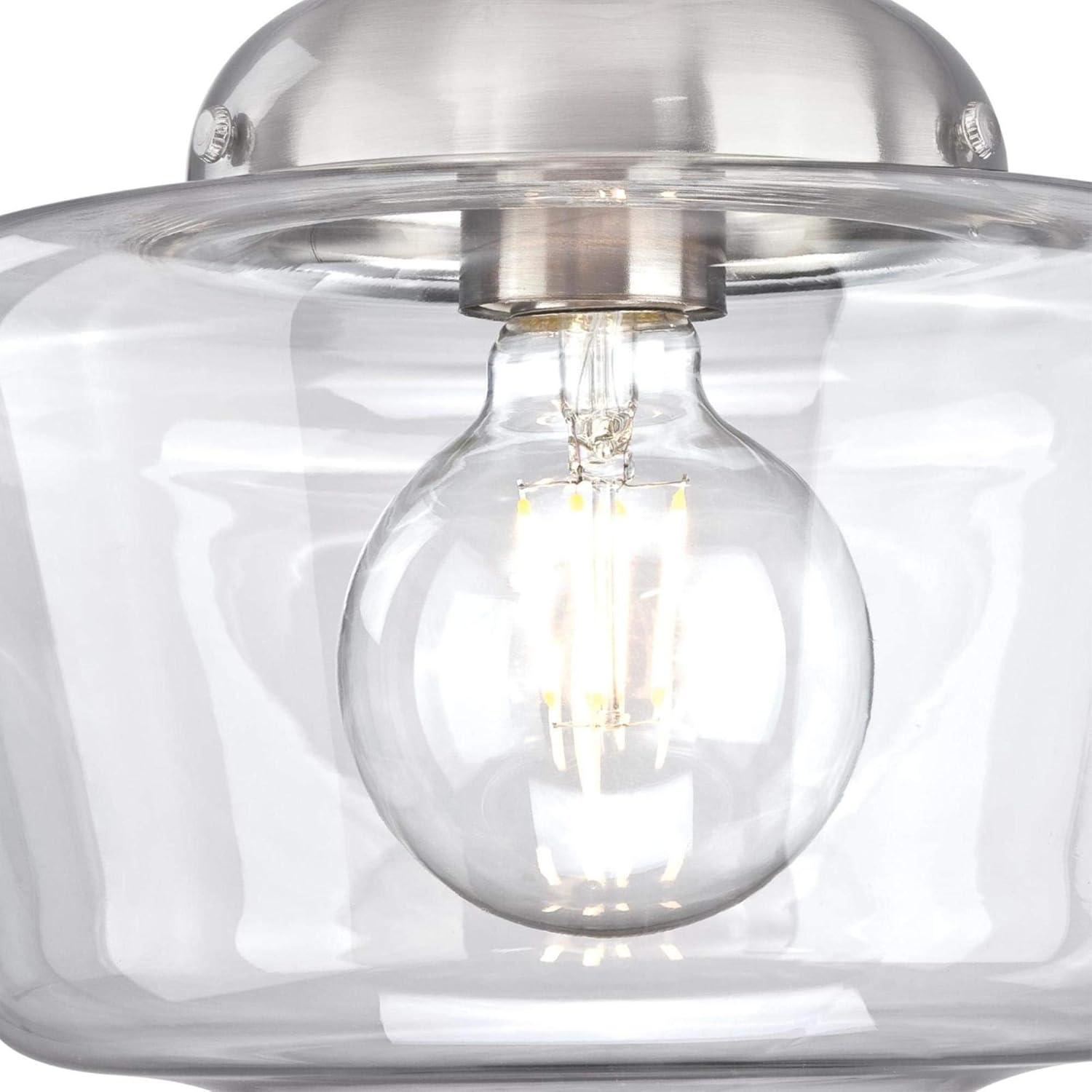 image:imageWestinghouse 6573200 Scholar 9Inch OneLight Indoor SemiFlush Mount Ceiling Fixture Brushed Nickel Finish with Clear Glass
