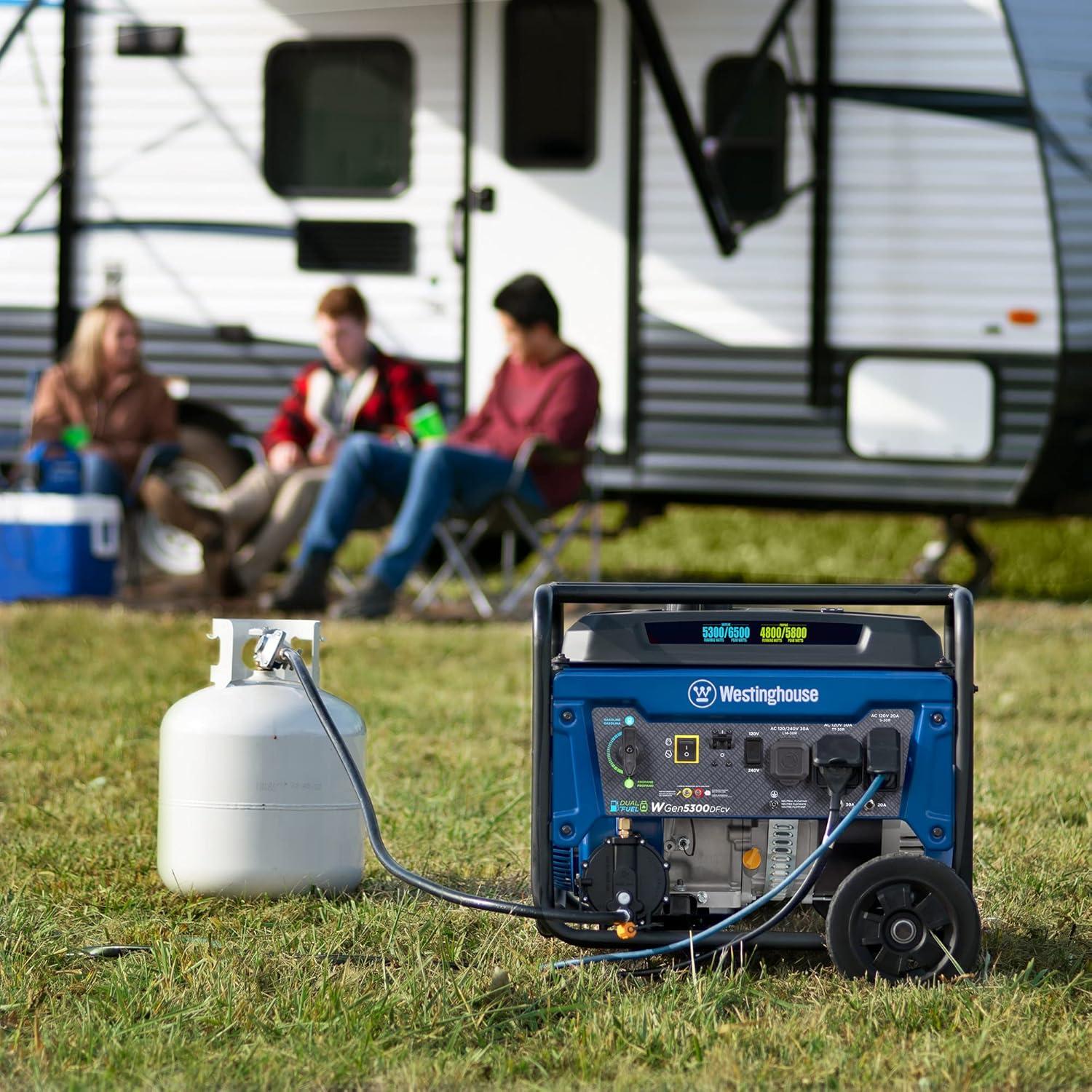 image:imageWestinghouse 6600 Peak Watt Home Backup Portable Generator Transfer Switch Ready 30A Outlet RV Ready 30A Outlet Gas Powered CO Sensor6500 Watts Dual Fuel