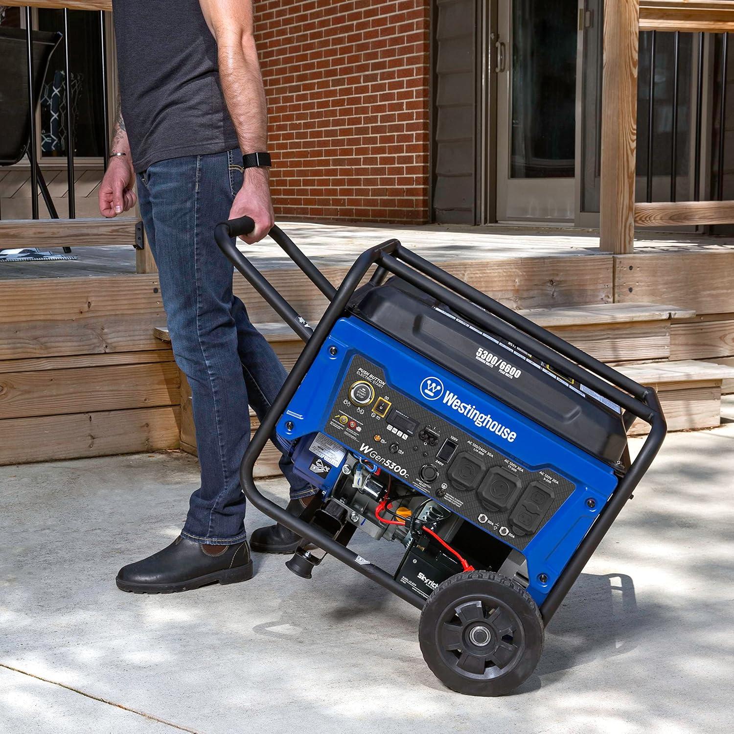 image:imageWestinghouse 6600 Peak Watt Home Backup Portable Generator Transfer Switch Ready 30A Outlet RV Ready 30A Outlet Gas Powered CO Sensor6600 Watts Gas Only Remote Start