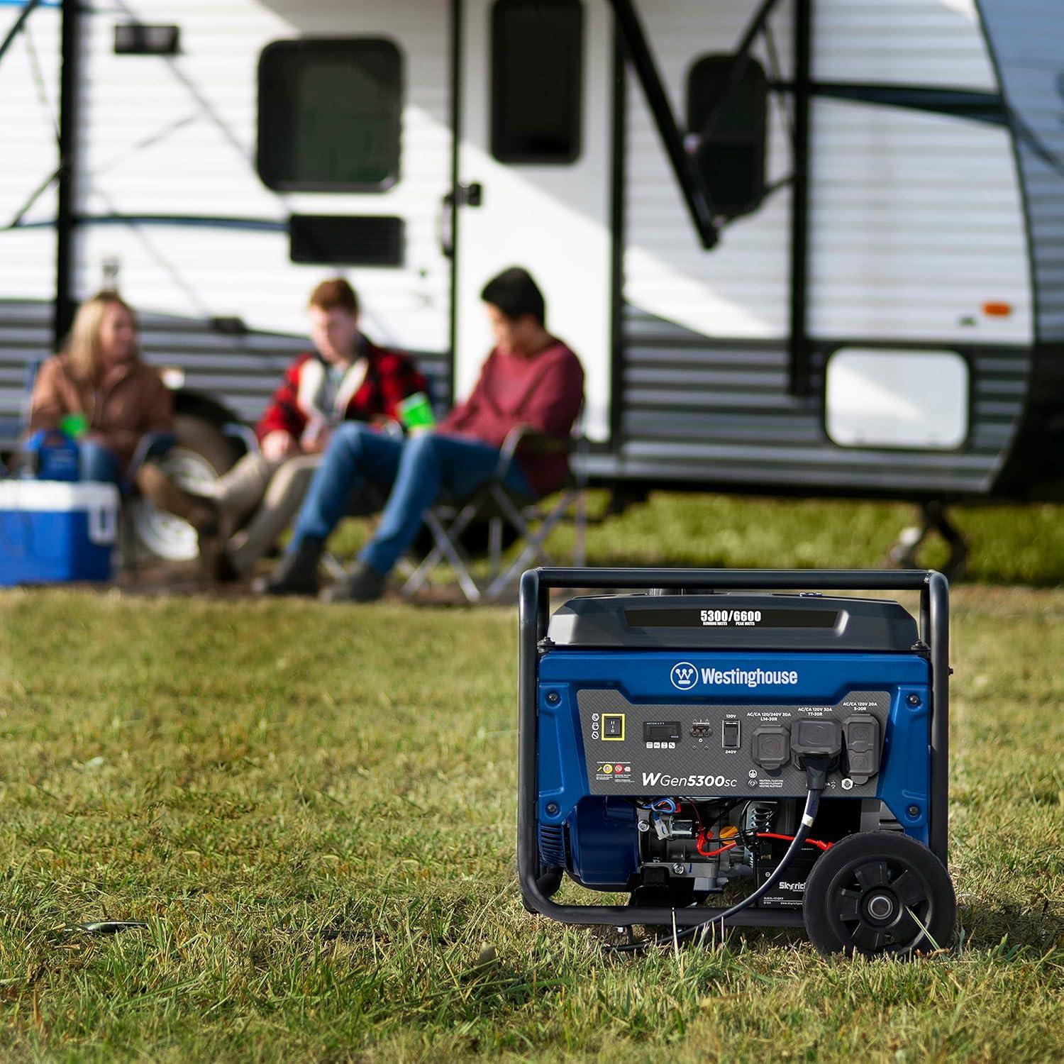 image:imageWestinghouse 6600 Peak Watt Home Backup Portable Generator Transfer Switch Ready 30A Outlet RV Ready 30A Outlet Gas Powered CO Sensor6600 Watts Gas Only Electric Start