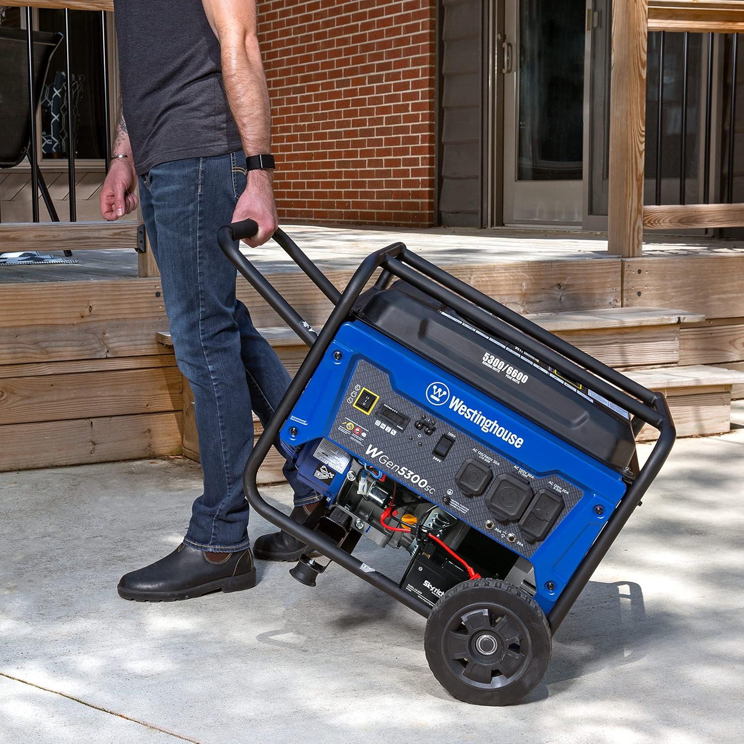 image:imageWestinghouse 6600 Peak Watt Home Backup Portable Generator Transfer Switch Ready 30A Outlet RV Ready 30A Outlet Gas Powered CO Sensor6600 Watts Gas Only Electric Start