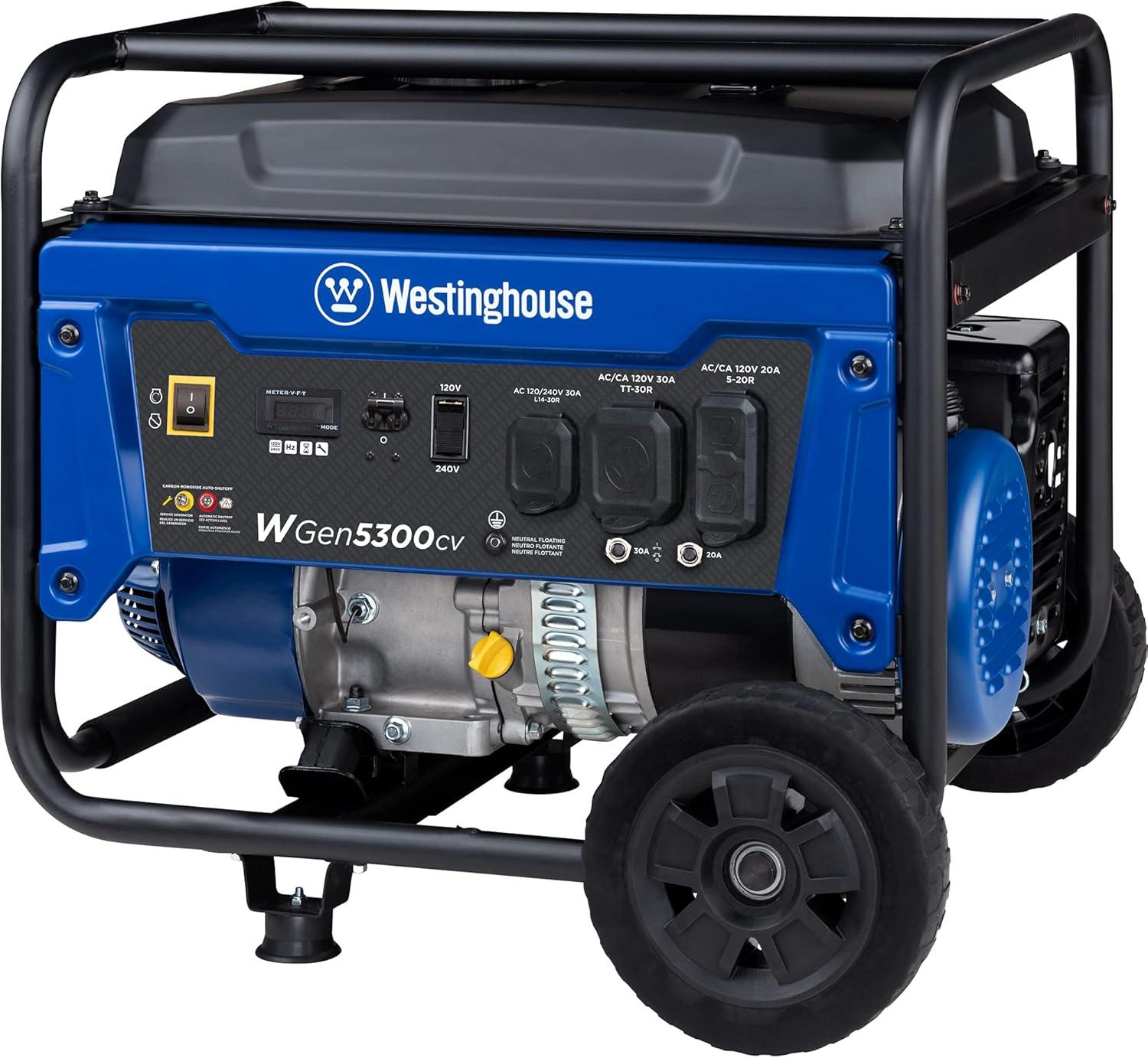 image:imageWestinghouse 6600 Peak Watt Home Backup Portable Generator Transfer Switch Ready 30A Outlet RV Ready 30A Outlet Gas Powered CO Sensor6600 Watts Gas Only
