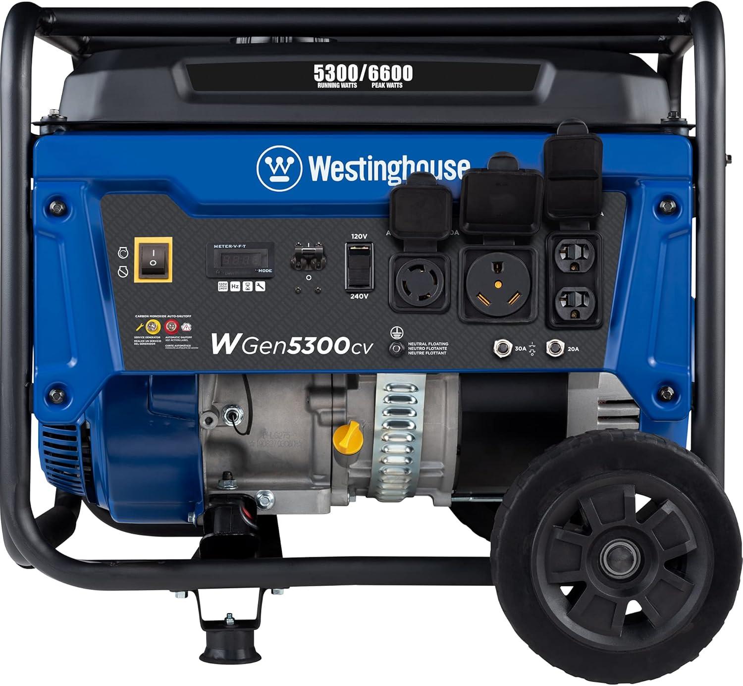 image:imageWestinghouse 6600 Peak Watt Home Backup Portable Generator Transfer Switch Ready 30A Outlet RV Ready 30A Outlet Gas Powered CO Sensor6600 Watts Gas Only