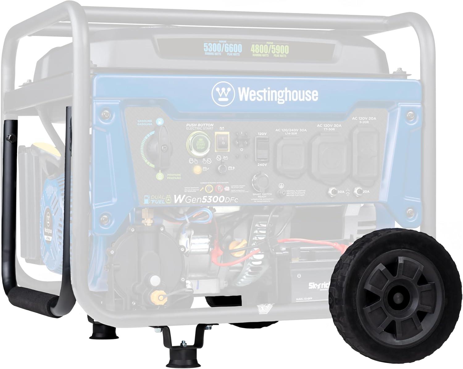 image:imageWestinghouse 6600 Peak Watt Home Backup Portable Generator Transfer Switch Ready 30A Outlet RV Ready 30A Outlet Gas Powered CO SensorWheel Kit