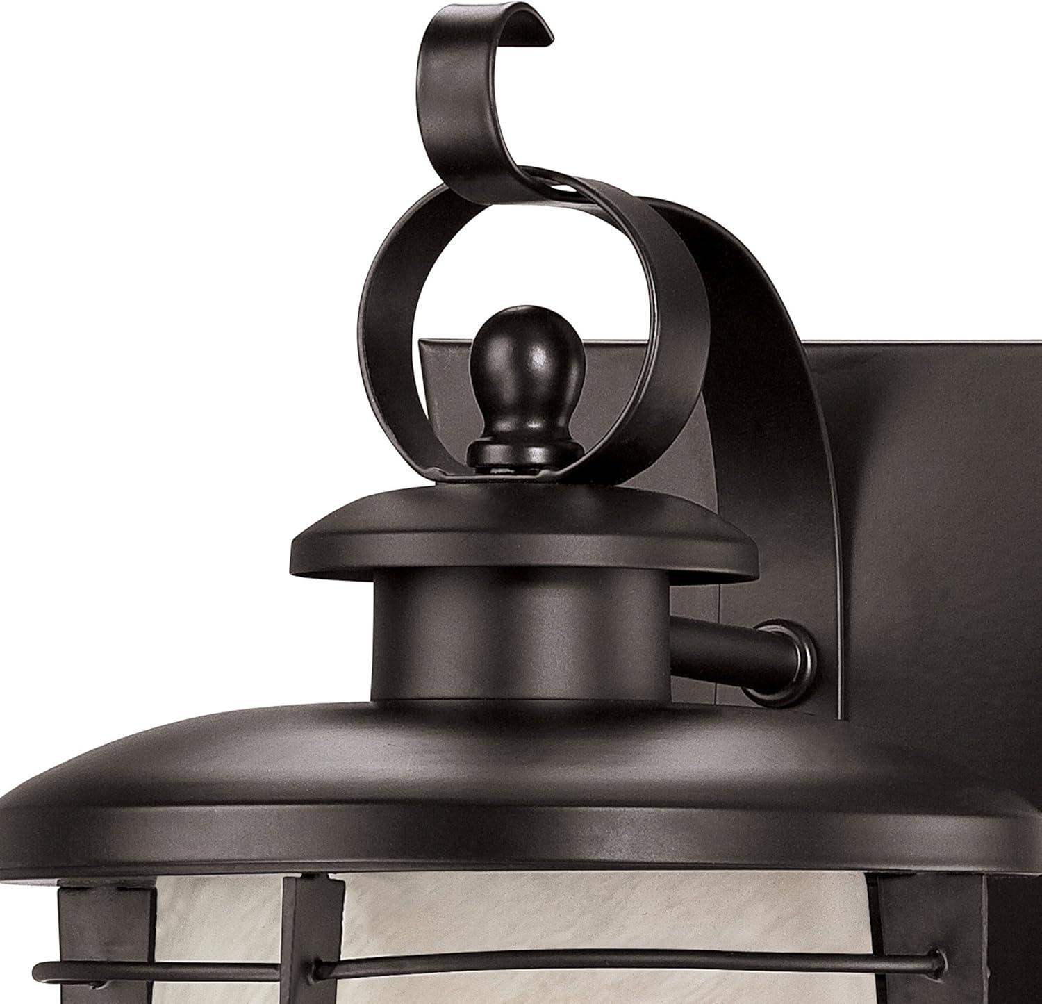 image:imageWestinghouse 6674100 Senecaville OneLight Exterior Wall Lantern Weathered Bronze Finish on Steel with White Alabaster Glass