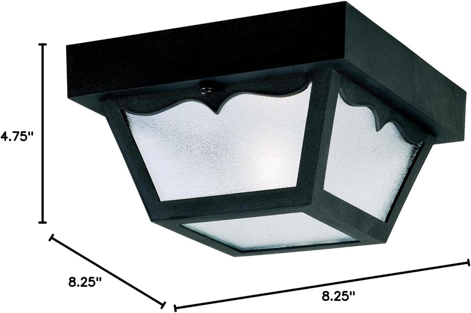 image:imageWestinghouse 6682300 Traditional TwoLight Outdoor FlushMount Fixture Black Finish on Polypropylene Frosted Glass PanelsWhiteOne Light