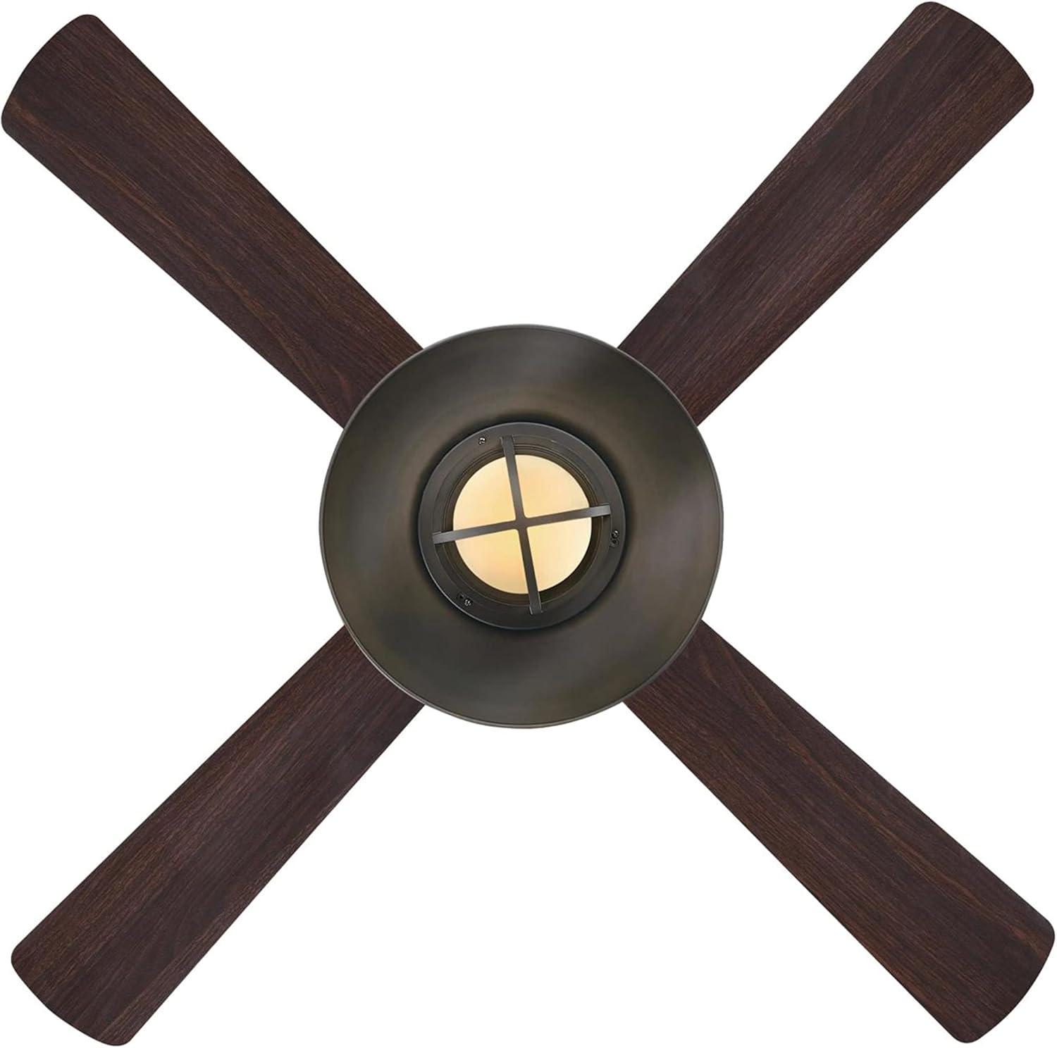 image:imageWestinghouse 7307100 Porto CraftsmanStyle LED Ceiling Fan with Light 52 Inch BlackBronze Finish Amber Frosted GlassBlackBronze