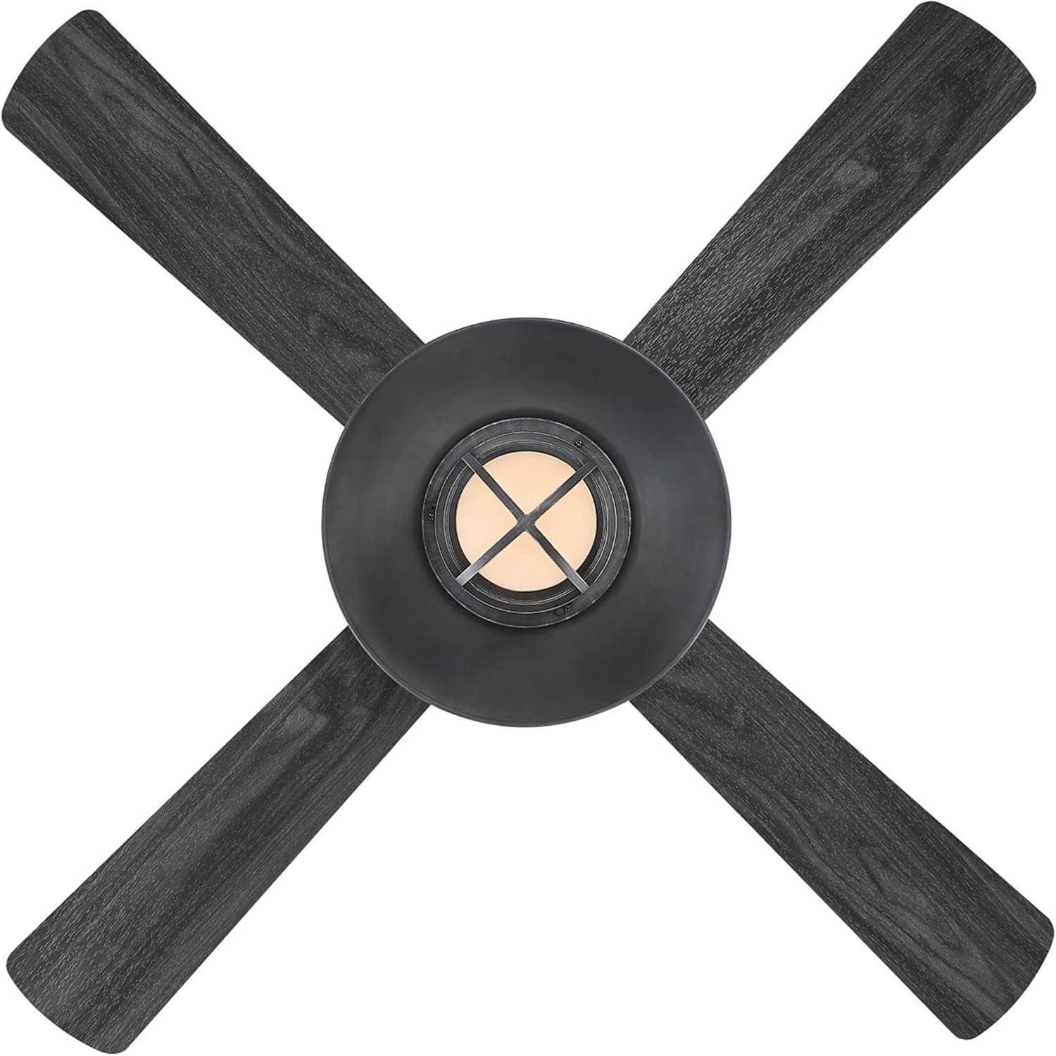 image:imageWestinghouse 7307100 Porto CraftsmanStyle LED Ceiling Fan with Light 52 Inch BlackBronze Finish Amber Frosted GlassDistressed Aluminum