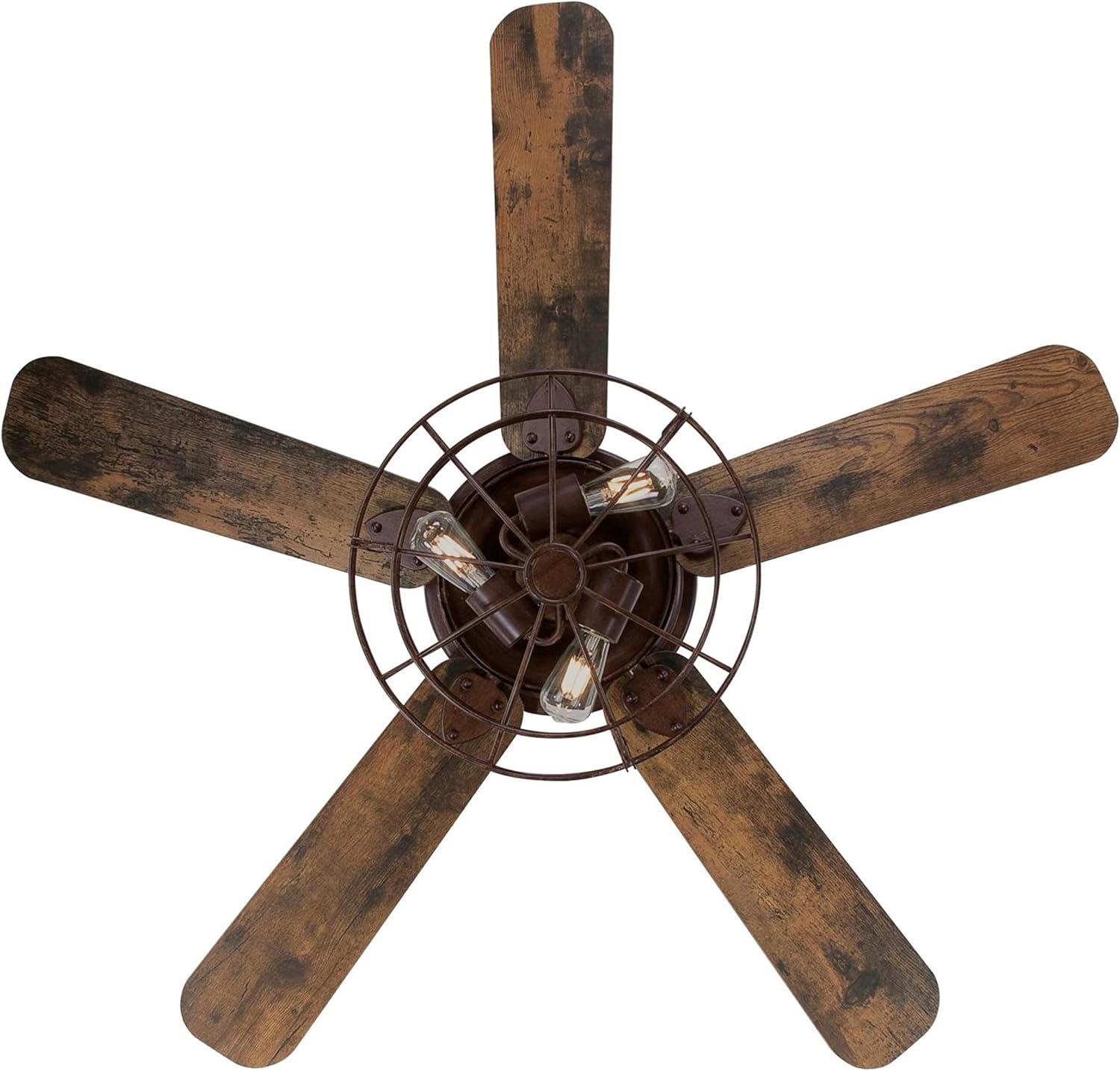 image:imageWestinghouse 74001B00 VintageStyle Barnett Smart WiFi Ceiling Fan Compatible with Amazon Alexa and Google Home with LED Light Remote Control 48 Inch Barnwood Finish Cage ShadeApp Control