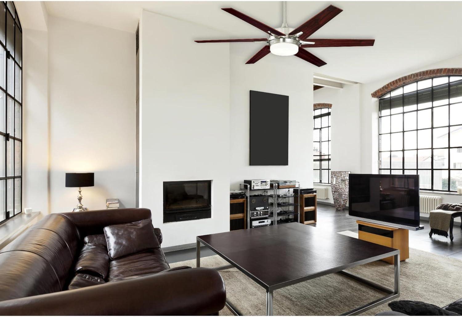 image:imageWestinghouse 74002B00 Transitional Cayuga Smart WiFi Ceiling Fan Compatible with Amazon Alexa and Google Home with LED Light Remote Control 60 Inch BlackBronze Finish Frosted Opal GlassBrushed Nickel
