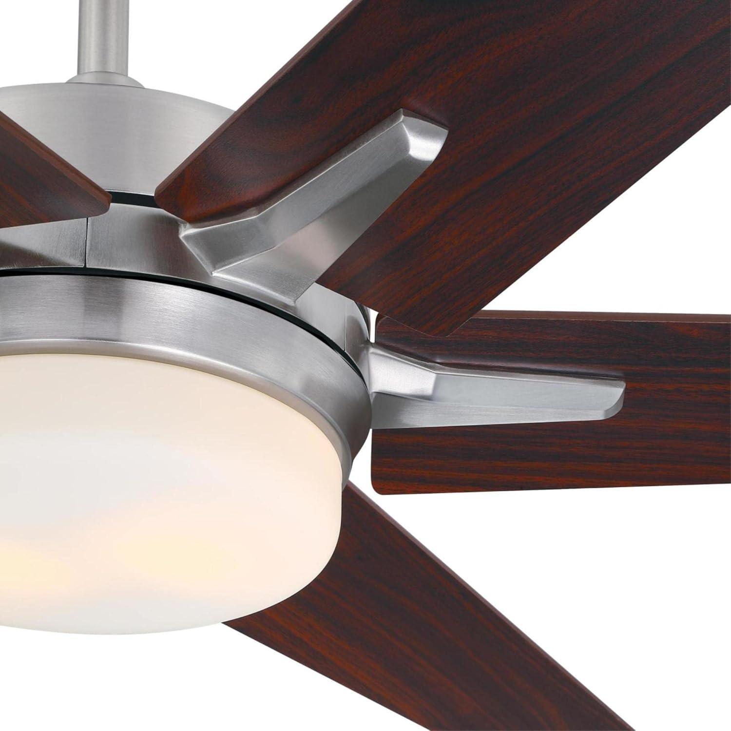 image:imageWestinghouse 74002B00 Transitional Cayuga Smart WiFi Ceiling Fan Compatible with Amazon Alexa and Google Home with LED Light Remote Control 60 Inch BlackBronze Finish Frosted Opal GlassBrushed Nickel